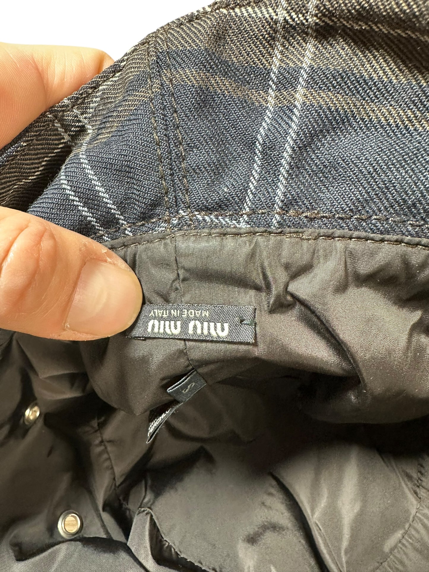 Miu Miu cappello bucket tartan (S)