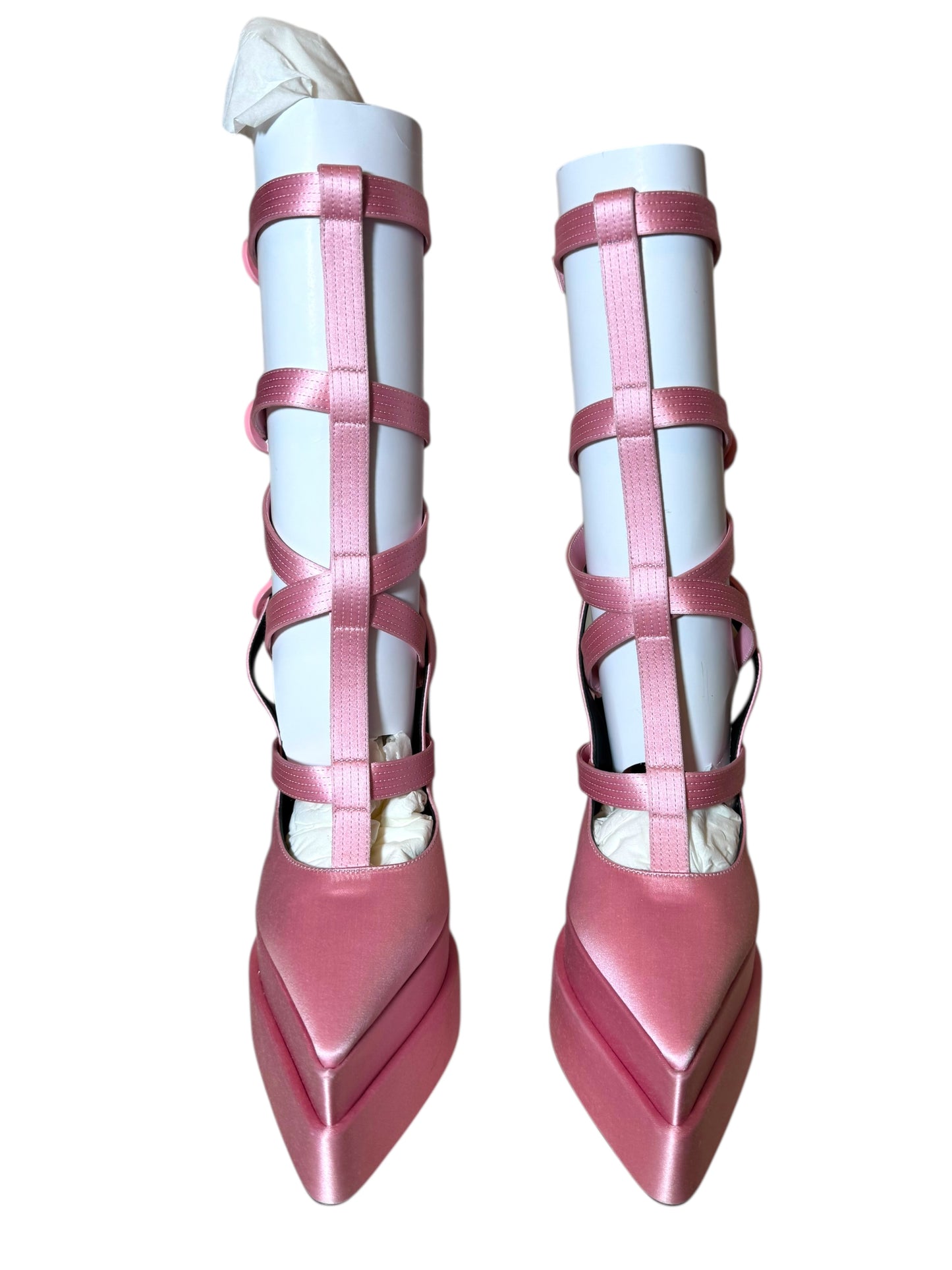 Sandali platform Versace in raso rosa – Modello Medusa Aevitas – Taglia 38 – Made in Italy