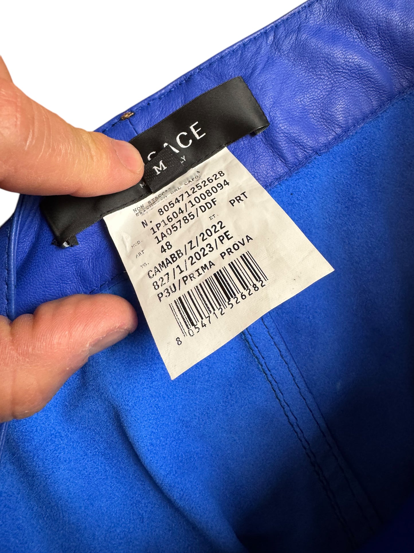 Pantaloni Cargo in Pelle Versace - Blu Elettrico - Taglia 48