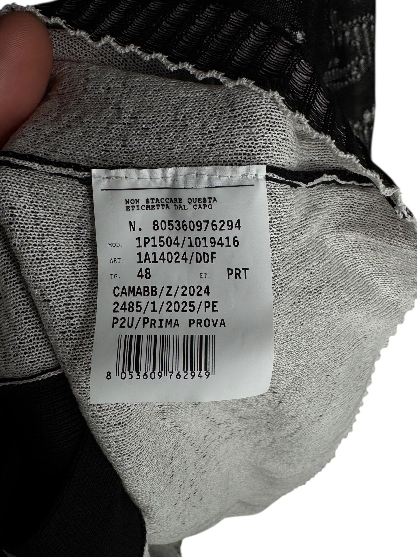 Cardigan Versace nero in cotone traforato lavorazione a punti caduti