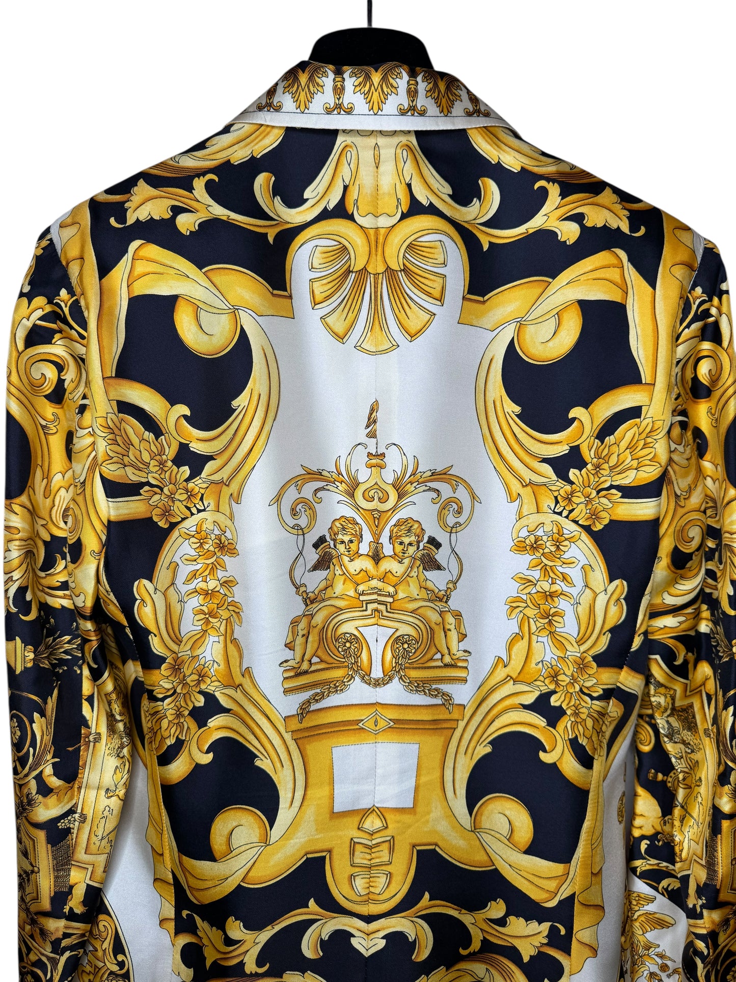 Gianni Versace Couture Blazer Vintage Anni ‘90 Barocco in Seta Donna IT 42