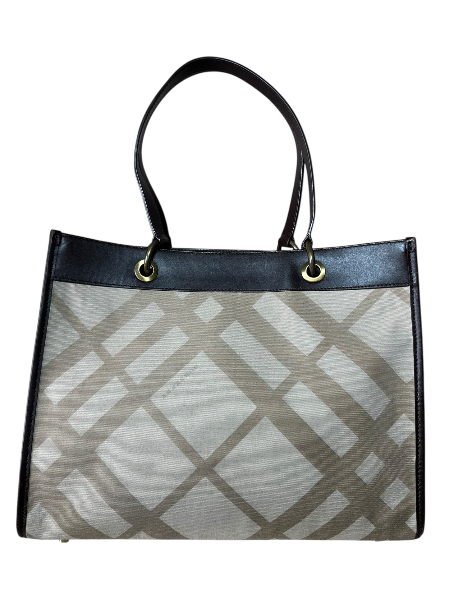 Burberry borsa vintage in tela e pelle