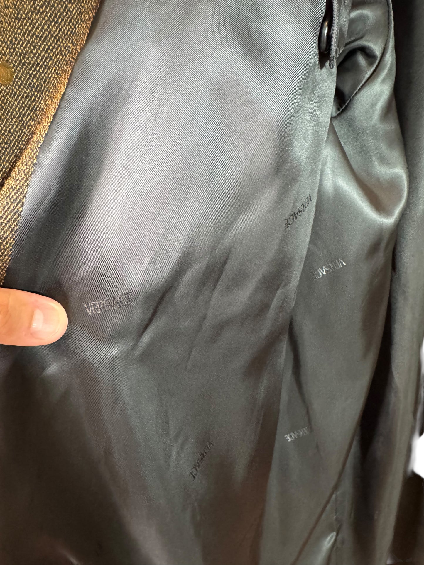 Versace Cappotto Uomo Marrone con Dettagli Medusa Taglia 48 IT – Nuovo.