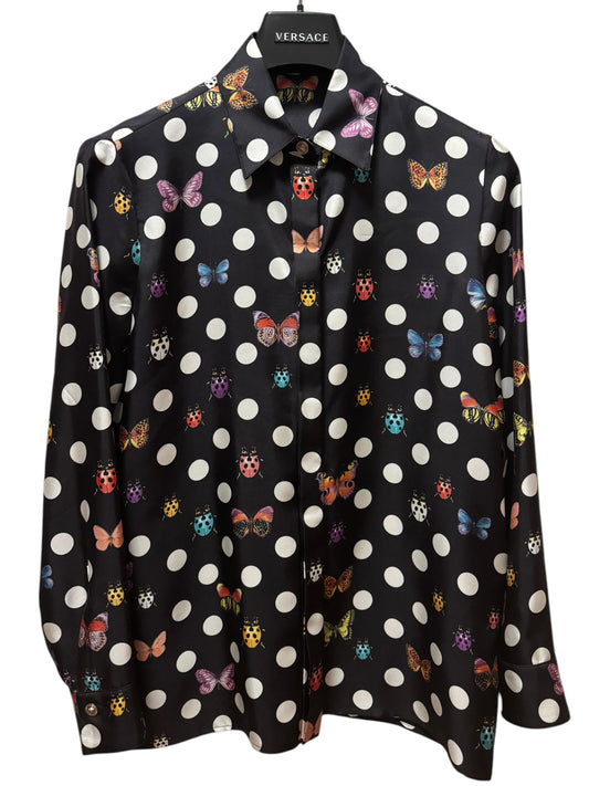 Versace – Camicia in Seta con Stampa