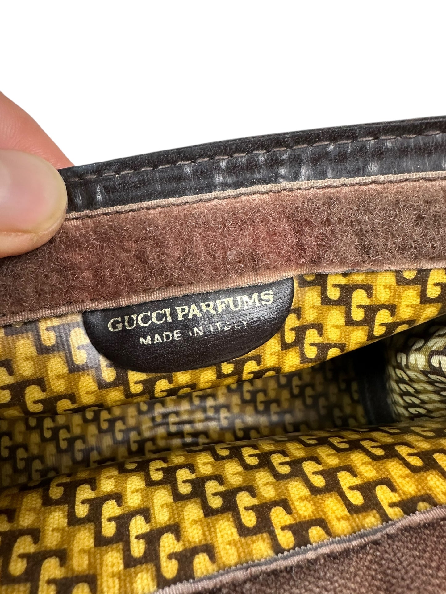 Gucci parfum mini pochette in velluto