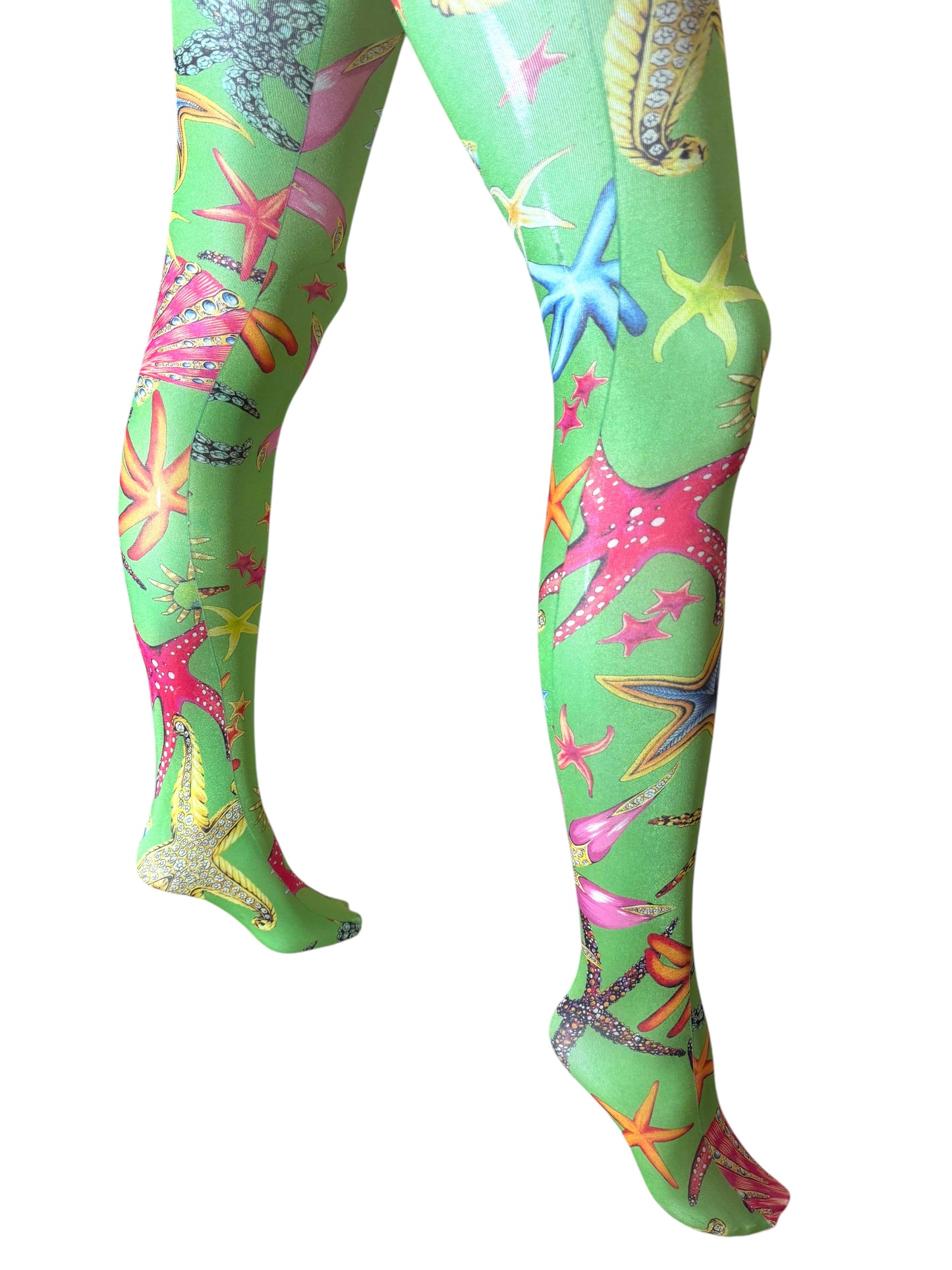 Versace Collant donna stampa “Trésor de la Mer” verde – Taglia 3 – Nuovi senza etichette