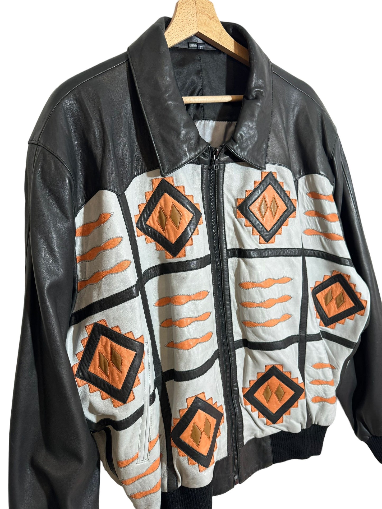 Giacca in pelle vintage Michael Hoban (XL)