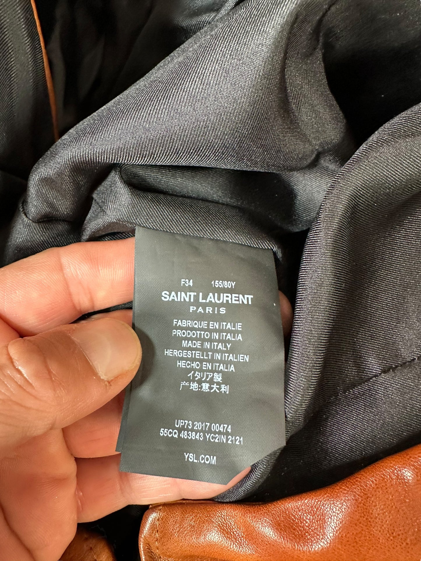 Saint Laurent mini abito in pelle (S)