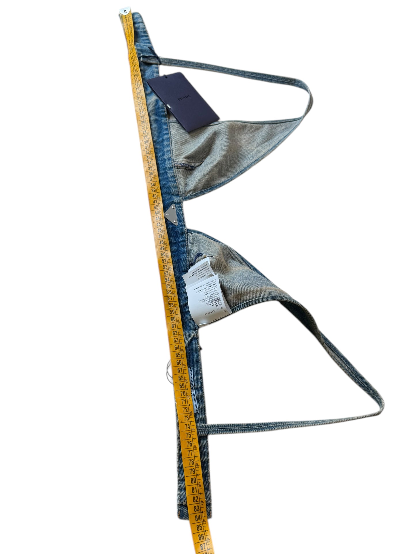 Top Bralette in Denim Prada - Taglia 44 IT - 100% Cotone - Made in Italy