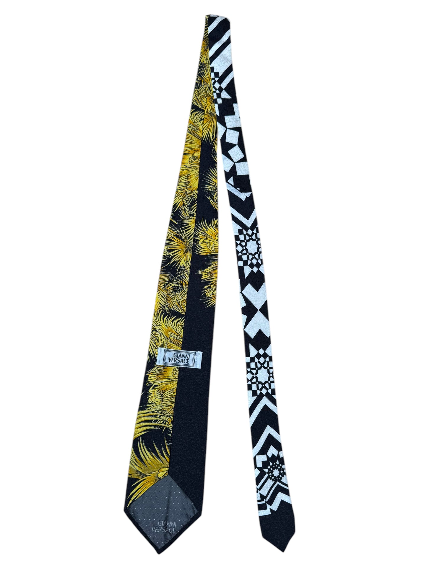Cravatta Gianni Versace Vintage in Seta – Fantasia “MIAMI” Palme Tropicali