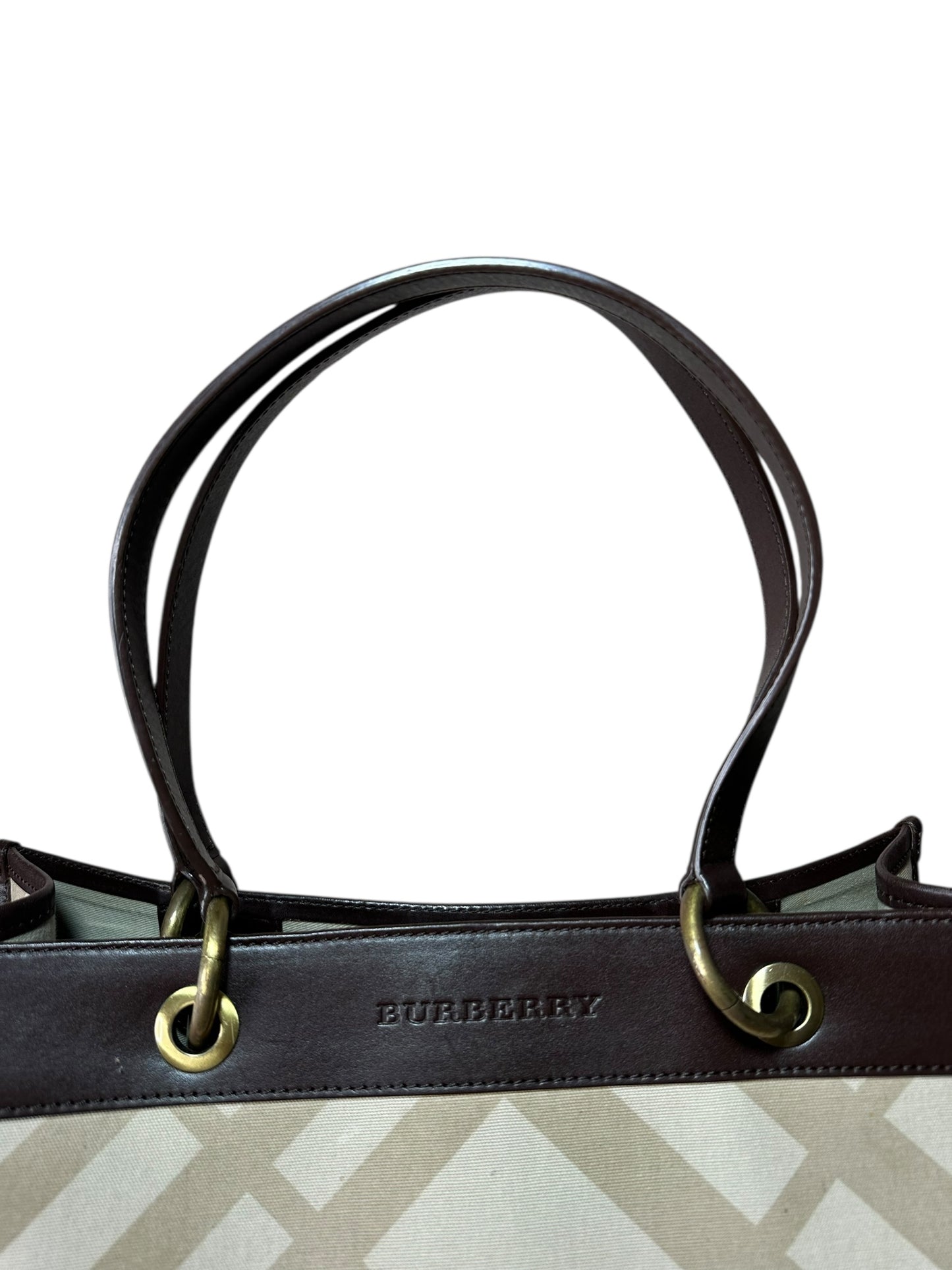 Burberry borsa vintage in tela e pelle