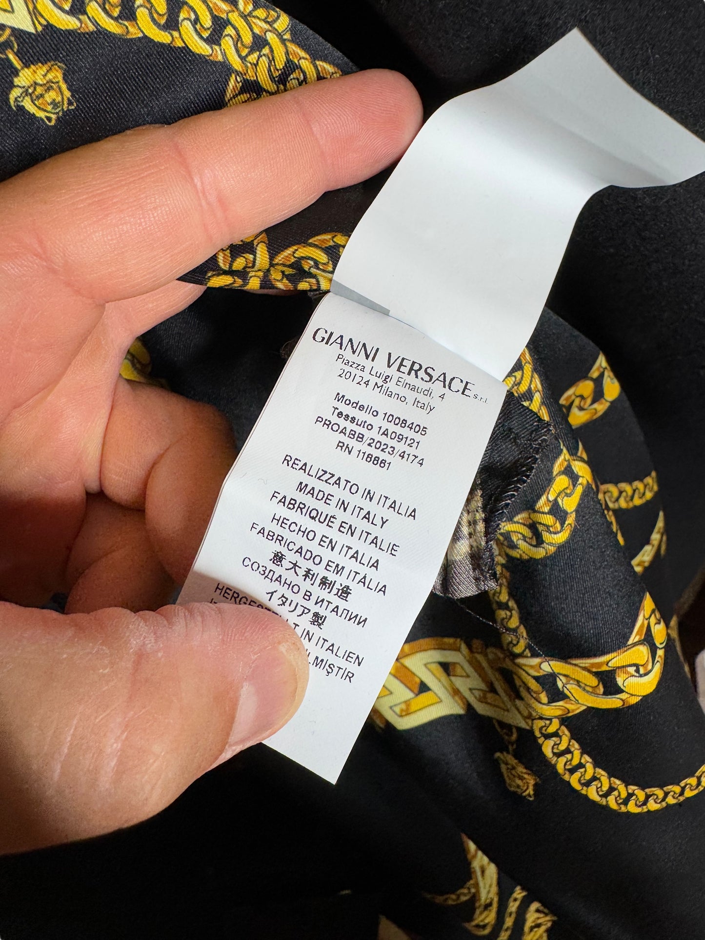 Cappotto doppiopetto uomo Versace nero lana tg. 50 bottoni Medusa oro
