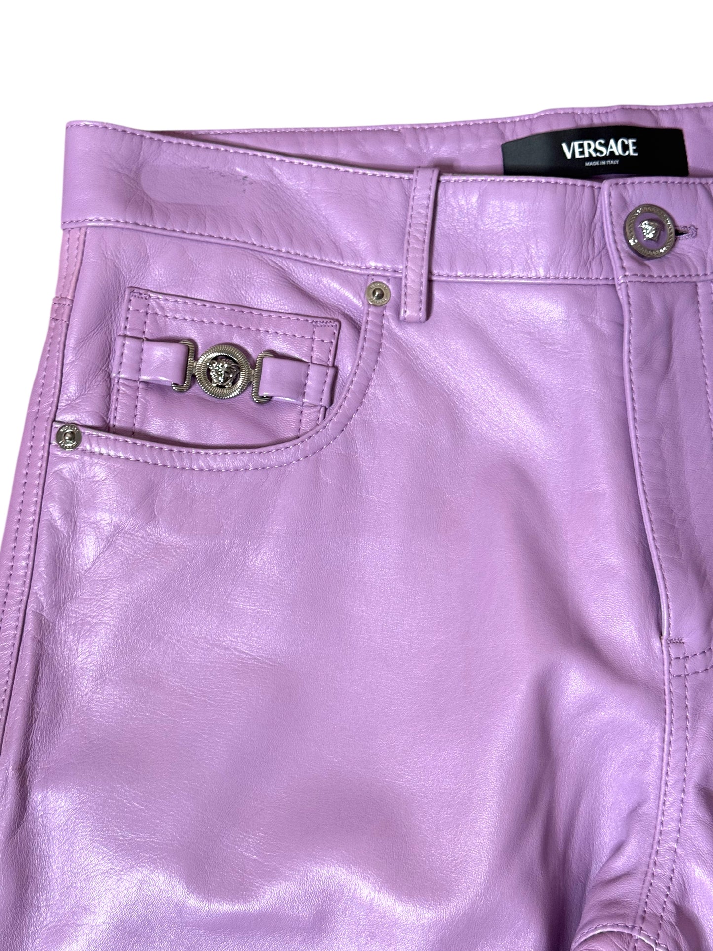 Pantaloni in pelle da uomo Versace - taglia IT 48