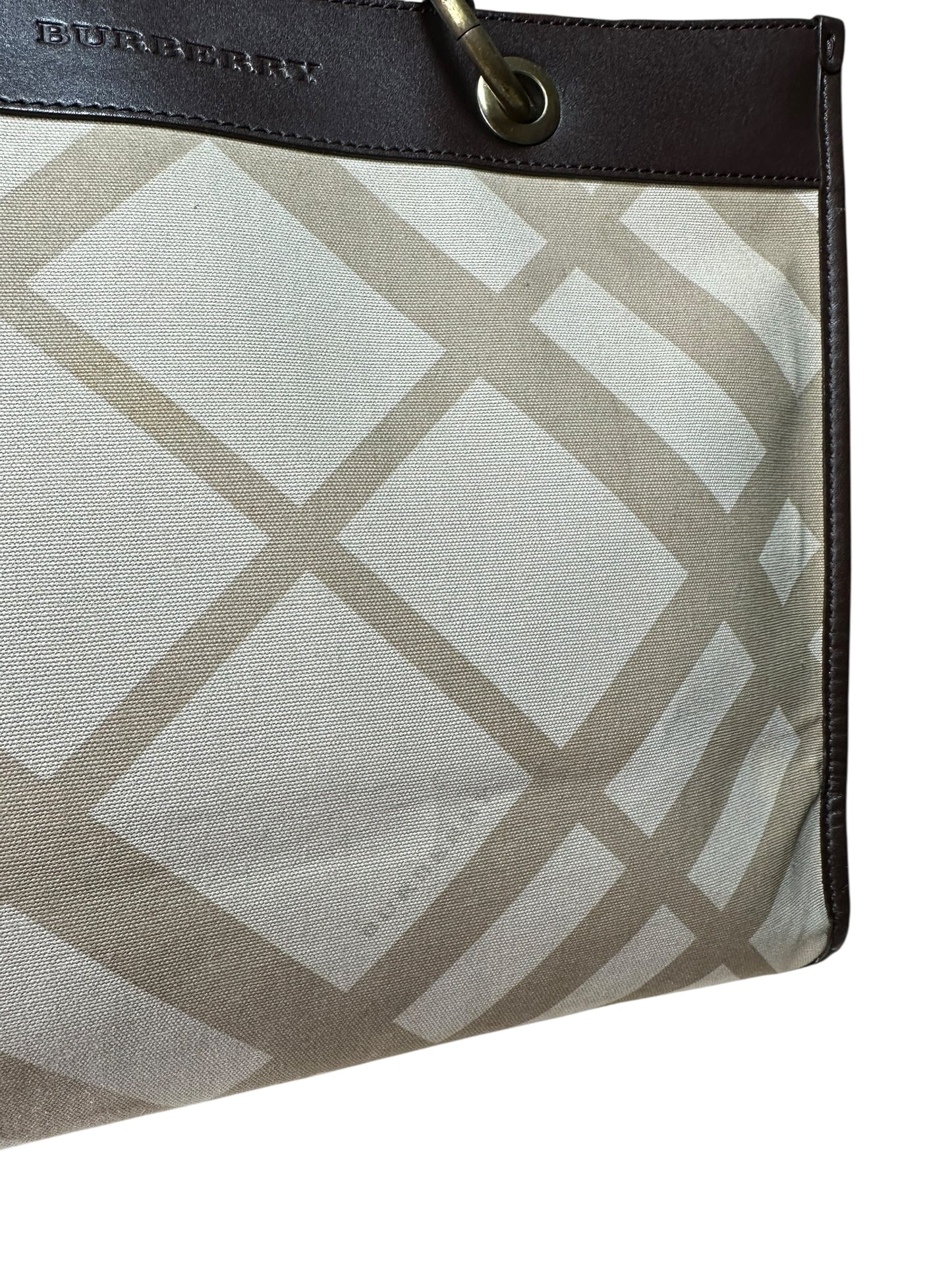 Burberry borsa vintage in tela e pelle