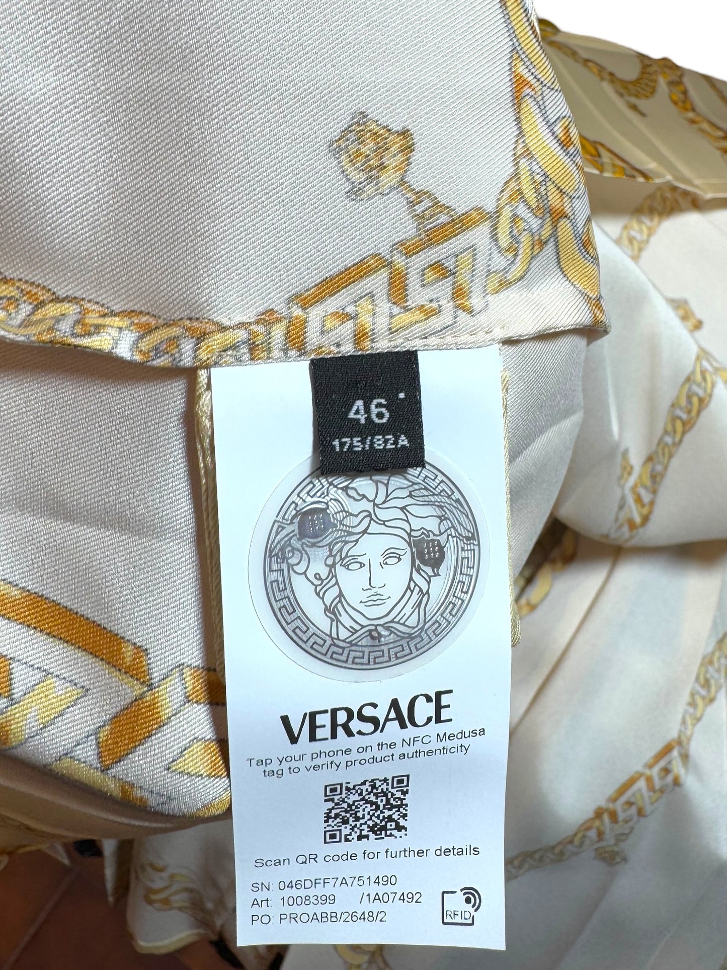Gonna plissé VERSACE donna taglia 46 stampa catene oro