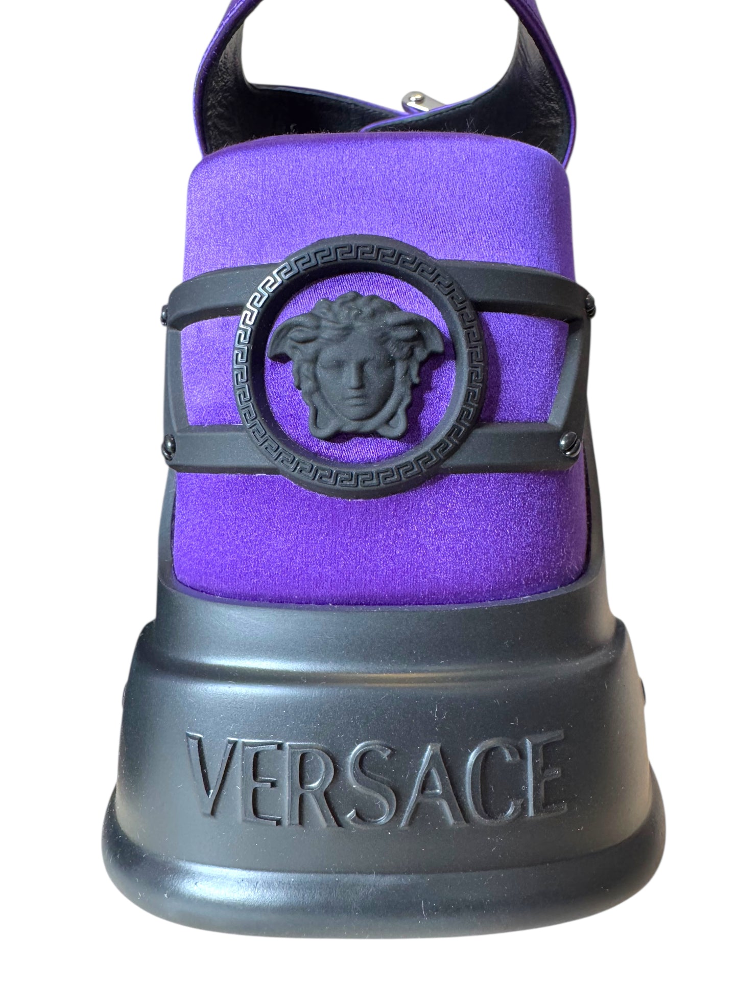 Versace Sandali Platform Viola Satinati Medusa - Taglia 40