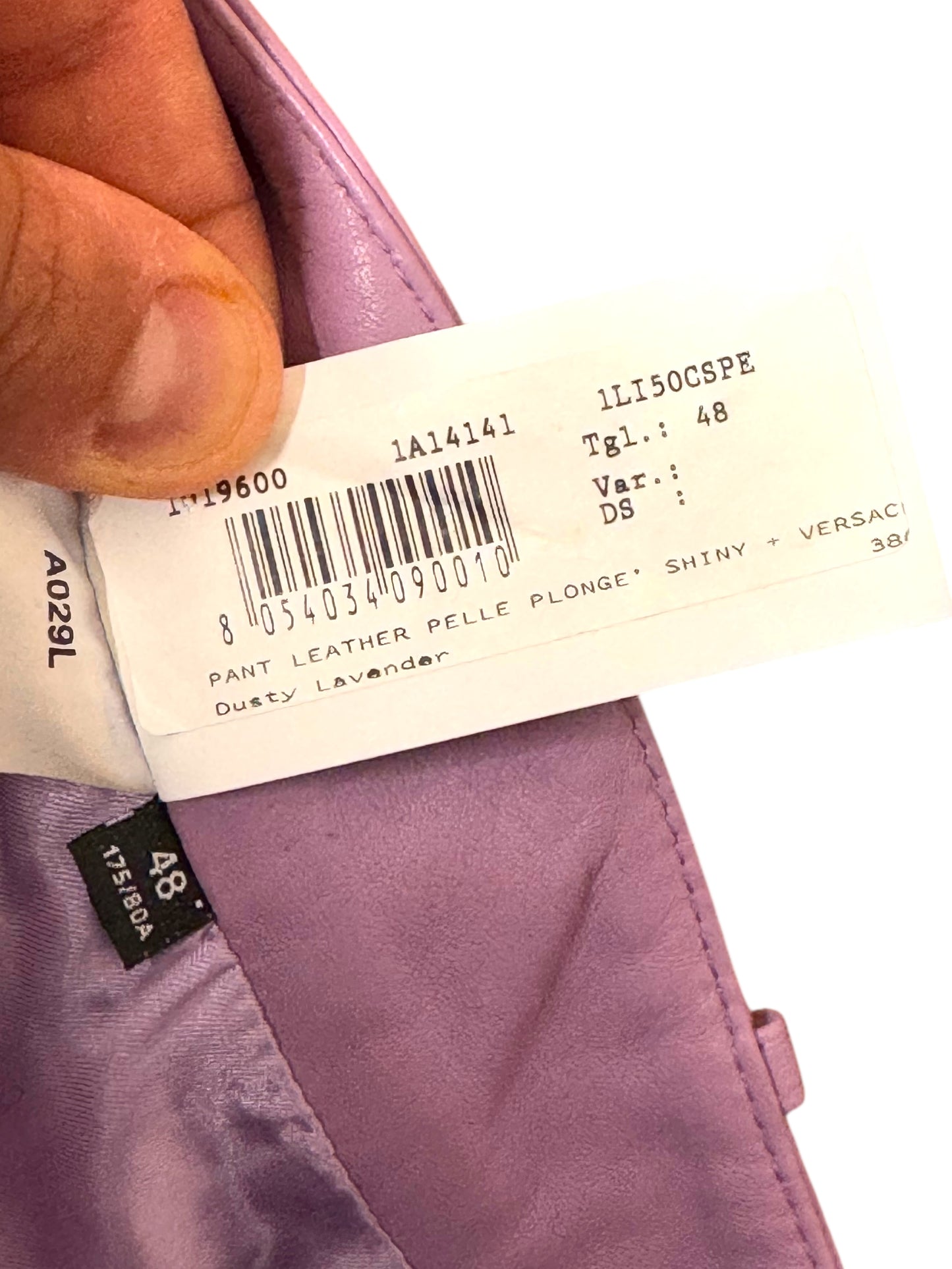 Pantaloni in pelle da uomo Versace - taglia IT 48