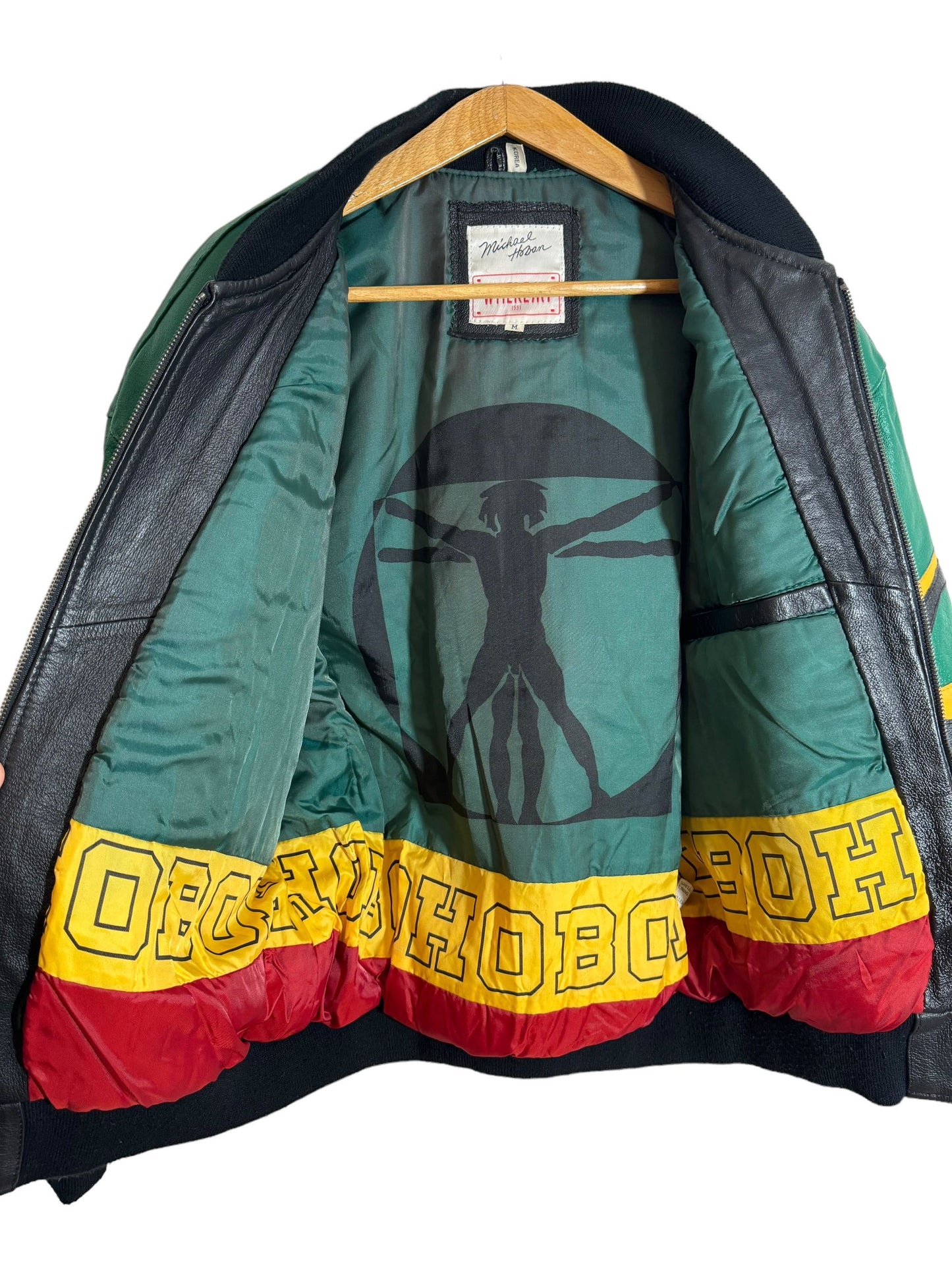 Giacca in pelle vintage Michael Hoban (M)