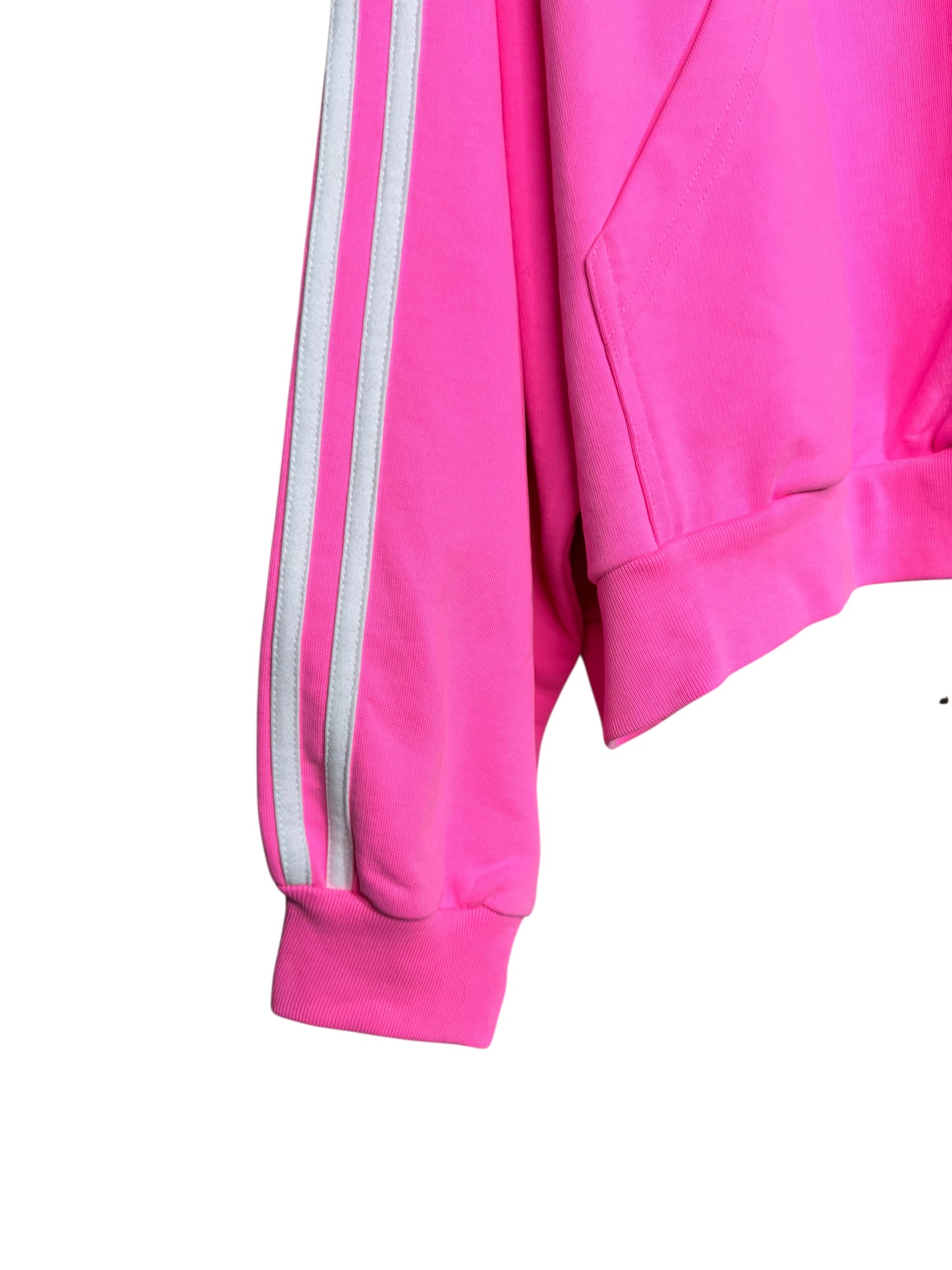 Felpa Balenciaga x Adidas rosa fluo con cappuccio e bande laterali - taglia 3 (fit L- XL–XXL)