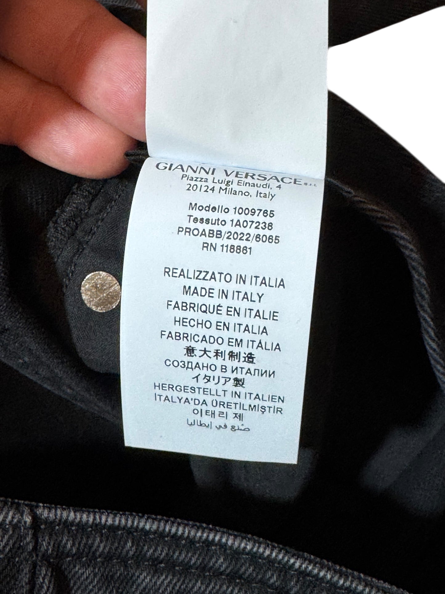 Jeans VERSACE Donna Tg 25 – Modello Flare Vita Bassa Nero con Medusa
