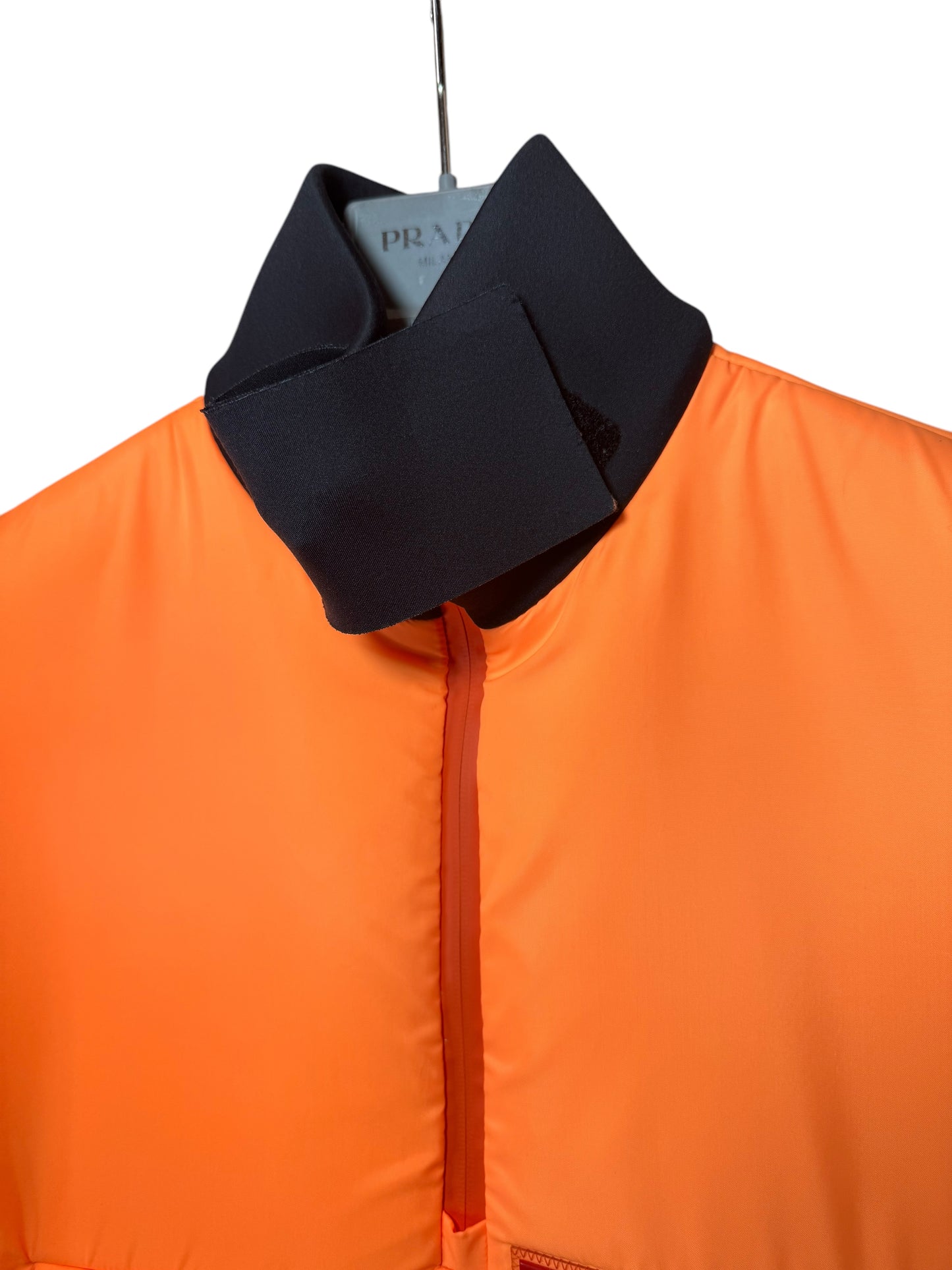 Gilet Donna Prada Arancione in Nylon Imbottito