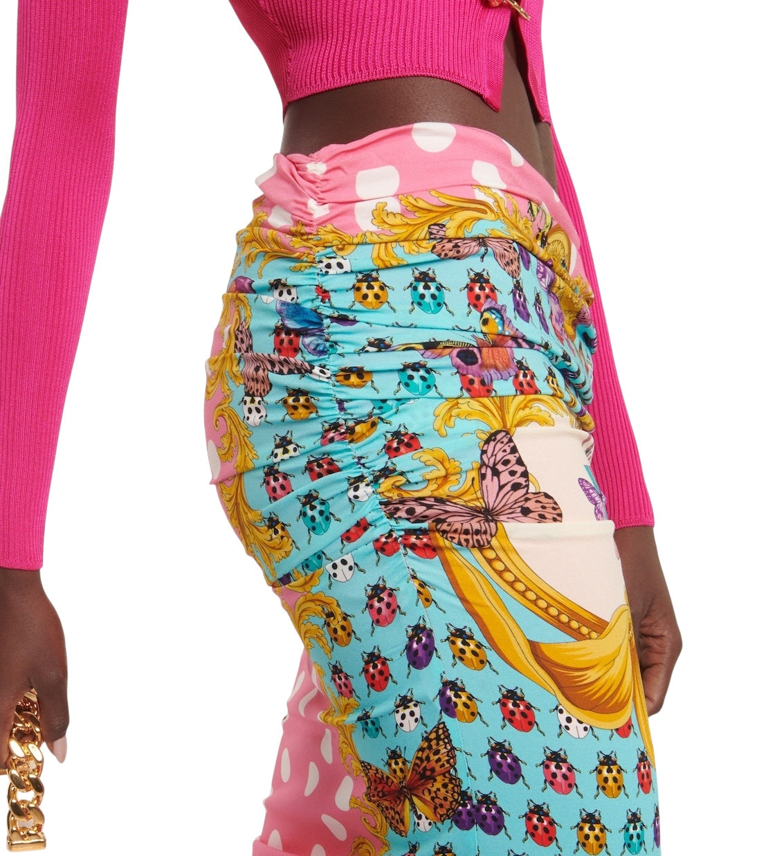 Gonna Tubino Versace Donna – Stampa Coccinelle e Pois – Taglia 38 – Made in Italy