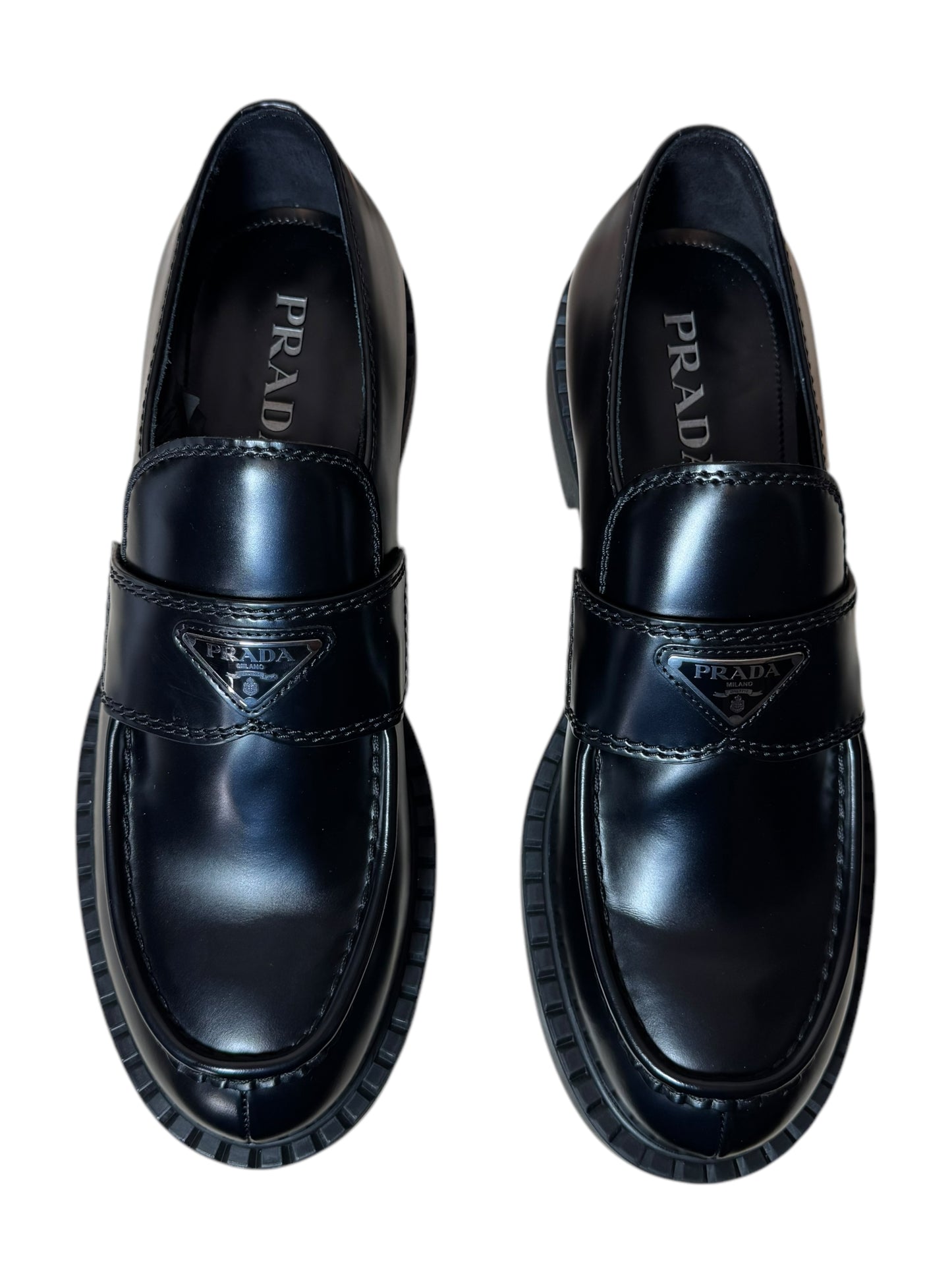 Mocassini Prada Monolith in pelle nera – Taglia 43