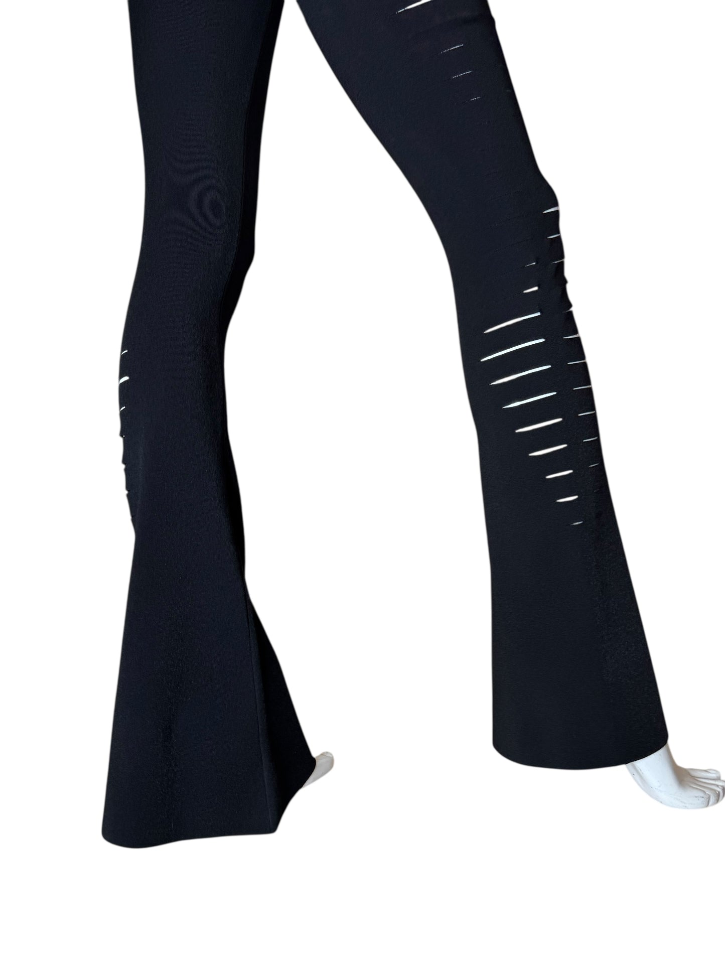 Versace Pantaloni Neri Cut-Out in Maglia – Taglia IT 36 – Made in Italy