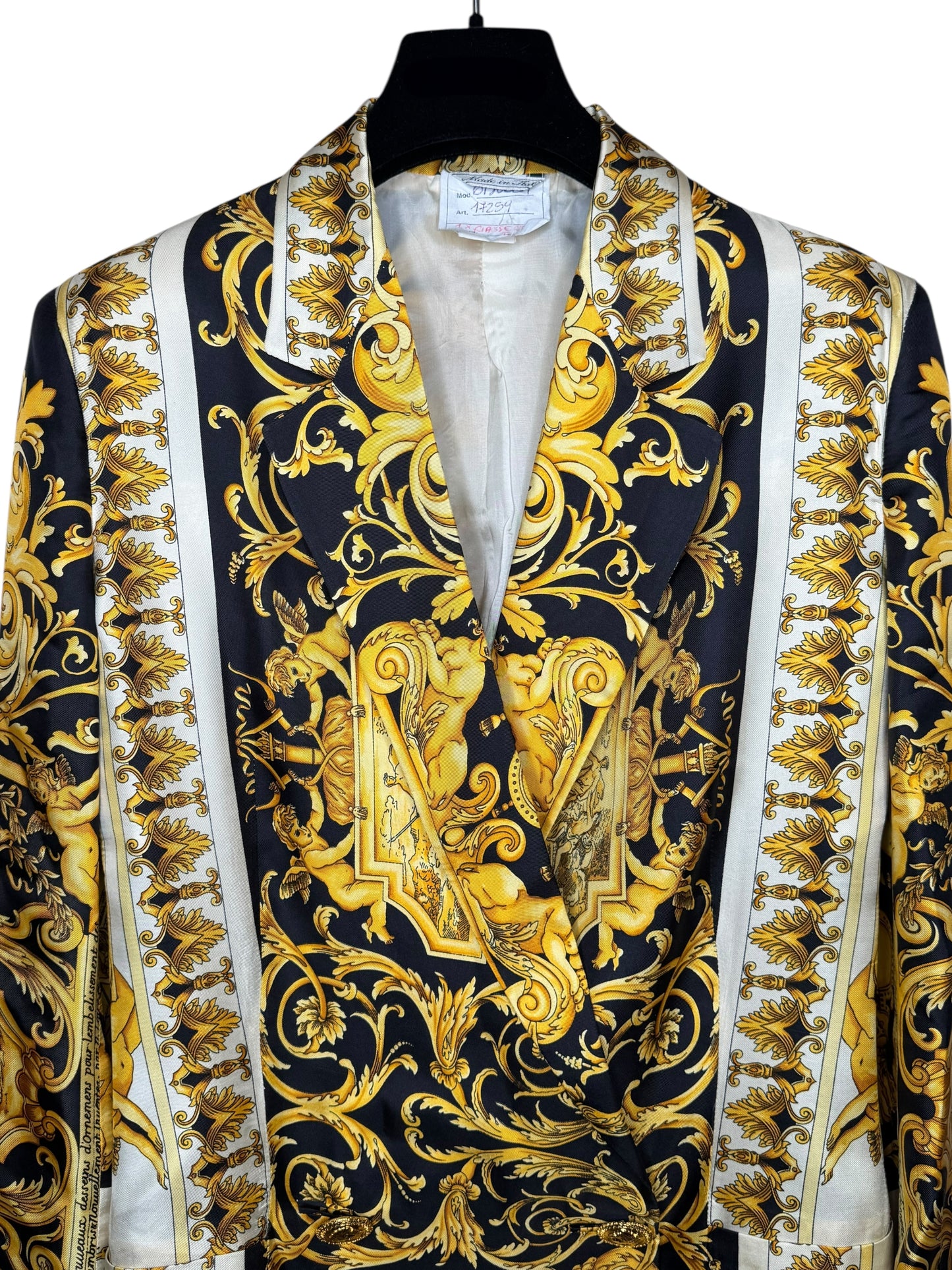 Gianni Versace Couture Blazer Vintage Anni ‘90 Barocco in Seta Donna IT 42