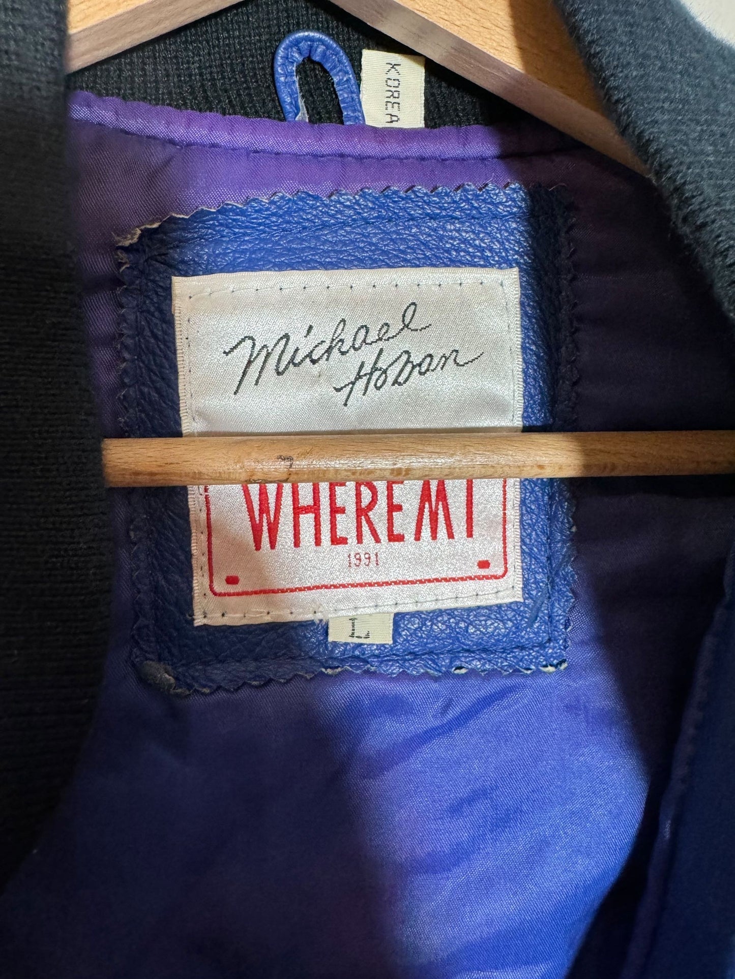 Giacca in pelle vintage Michael Hoban (L)