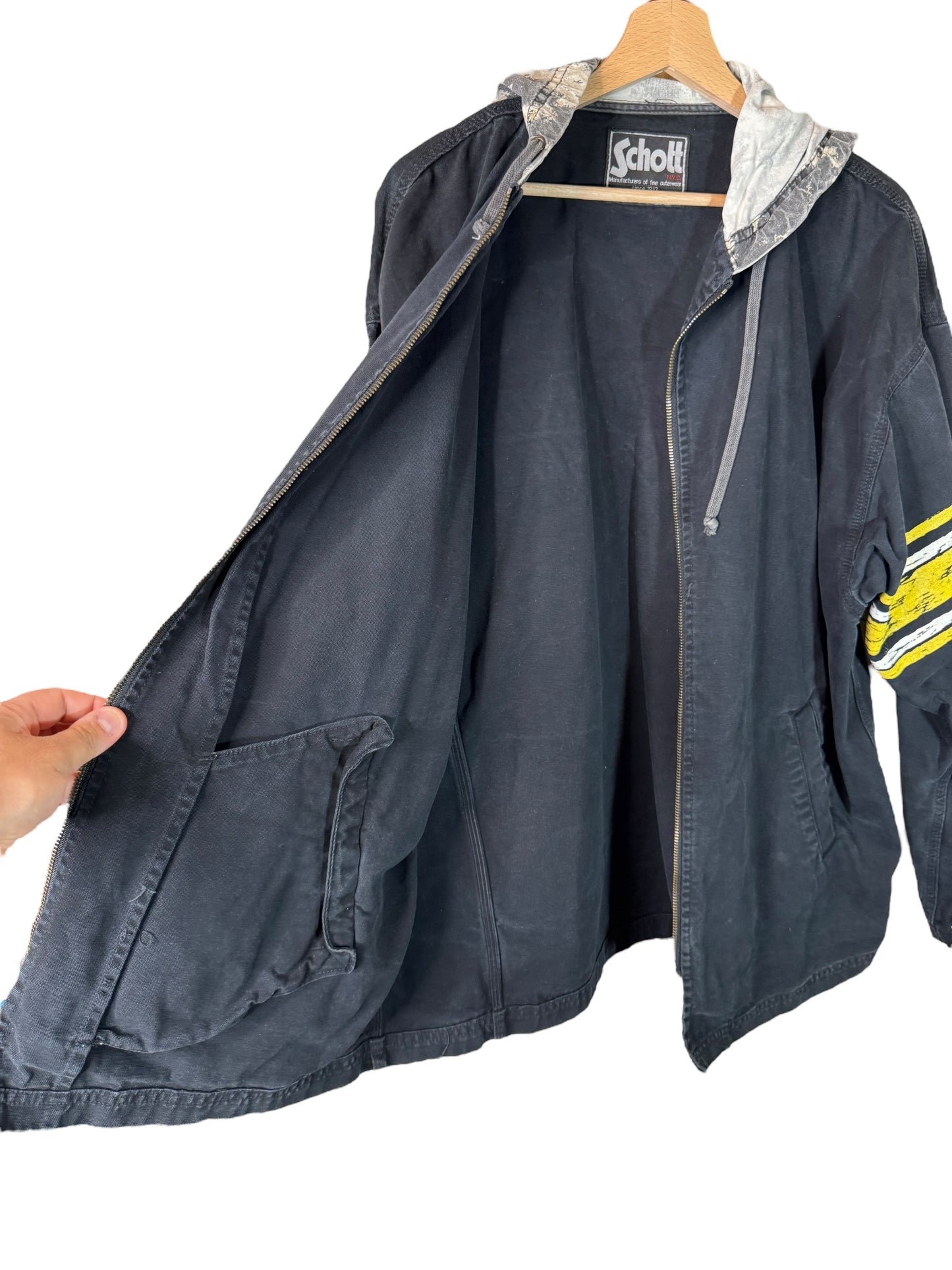 Schott NYC Vintage Hoodie Jacket – Made in Italy – Taglia L