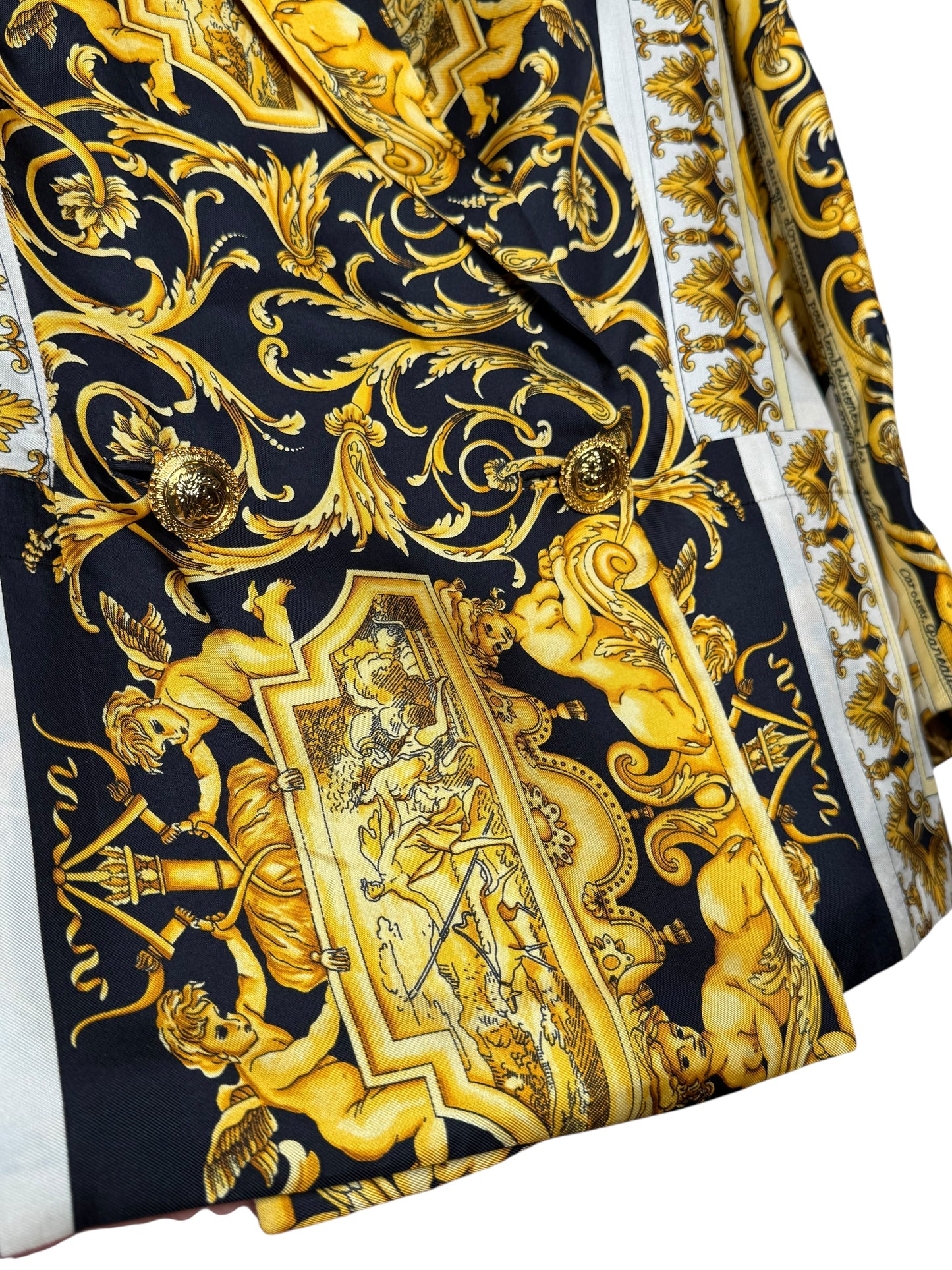 Gianni Versace Couture Blazer Vintage Anni ‘90 Barocco in Seta Donna IT 42