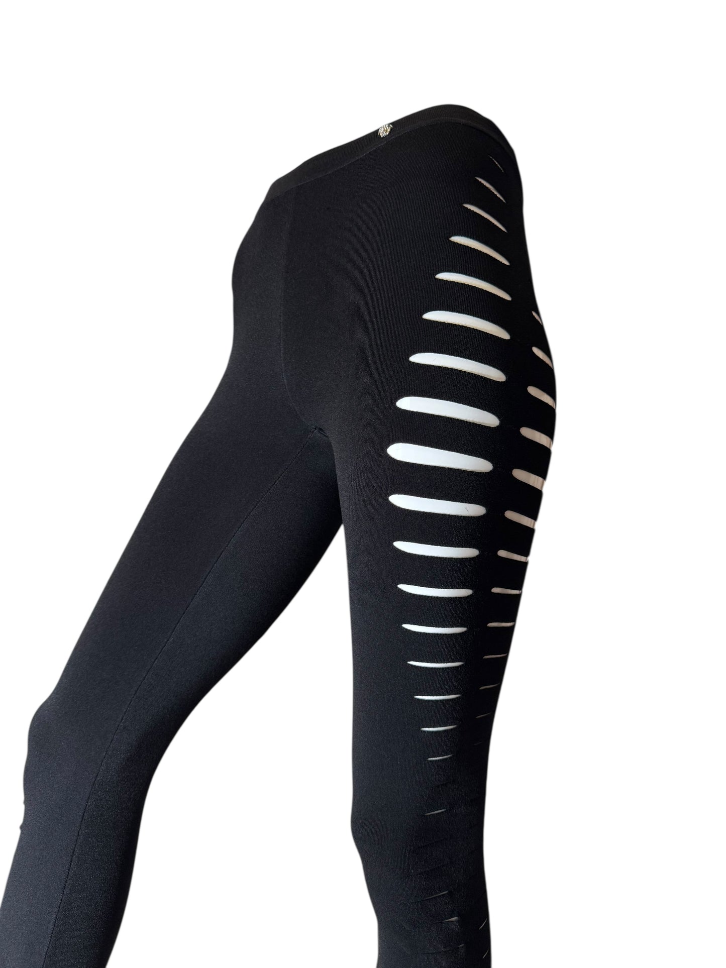 Versace Pantaloni Neri Cut-Out in Maglia – Taglia IT 36 – Made in Italy