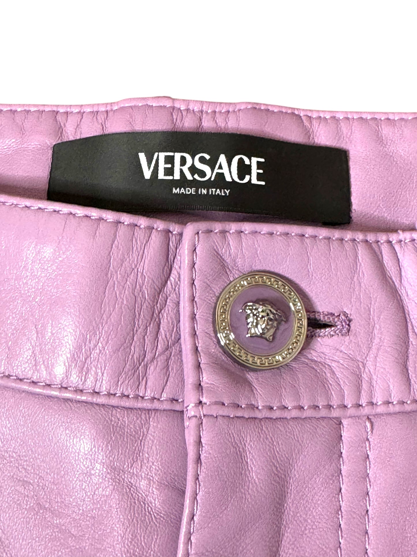 Pantaloni in pelle da uomo Versace - taglia IT 48