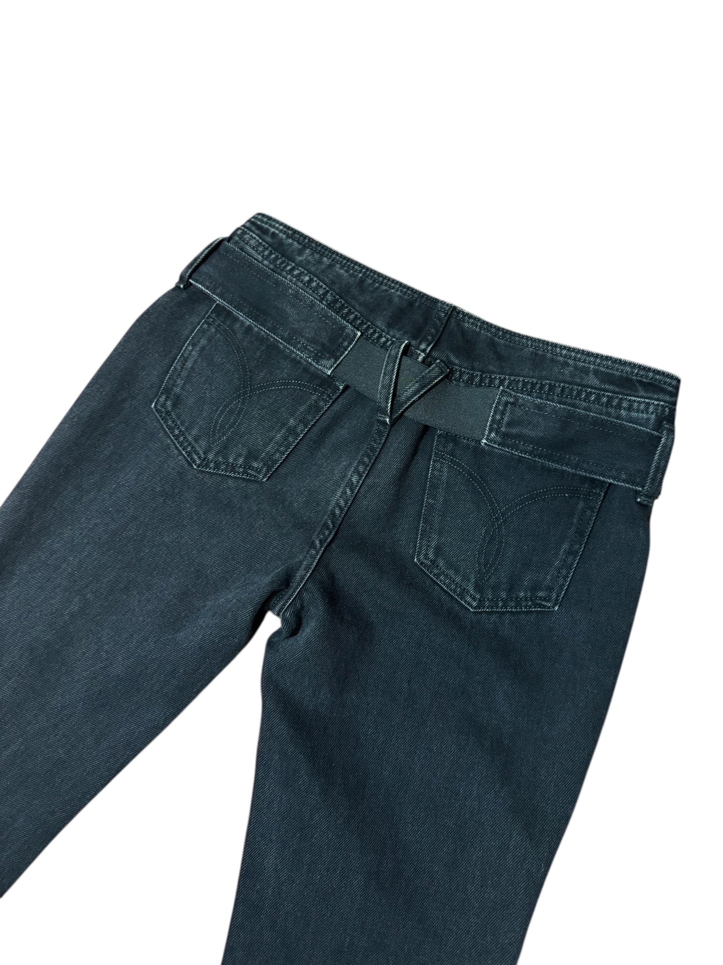 Jeans VERSACE Donna Tg 25 – Modello Flare Vita Bassa Nero con Medusa