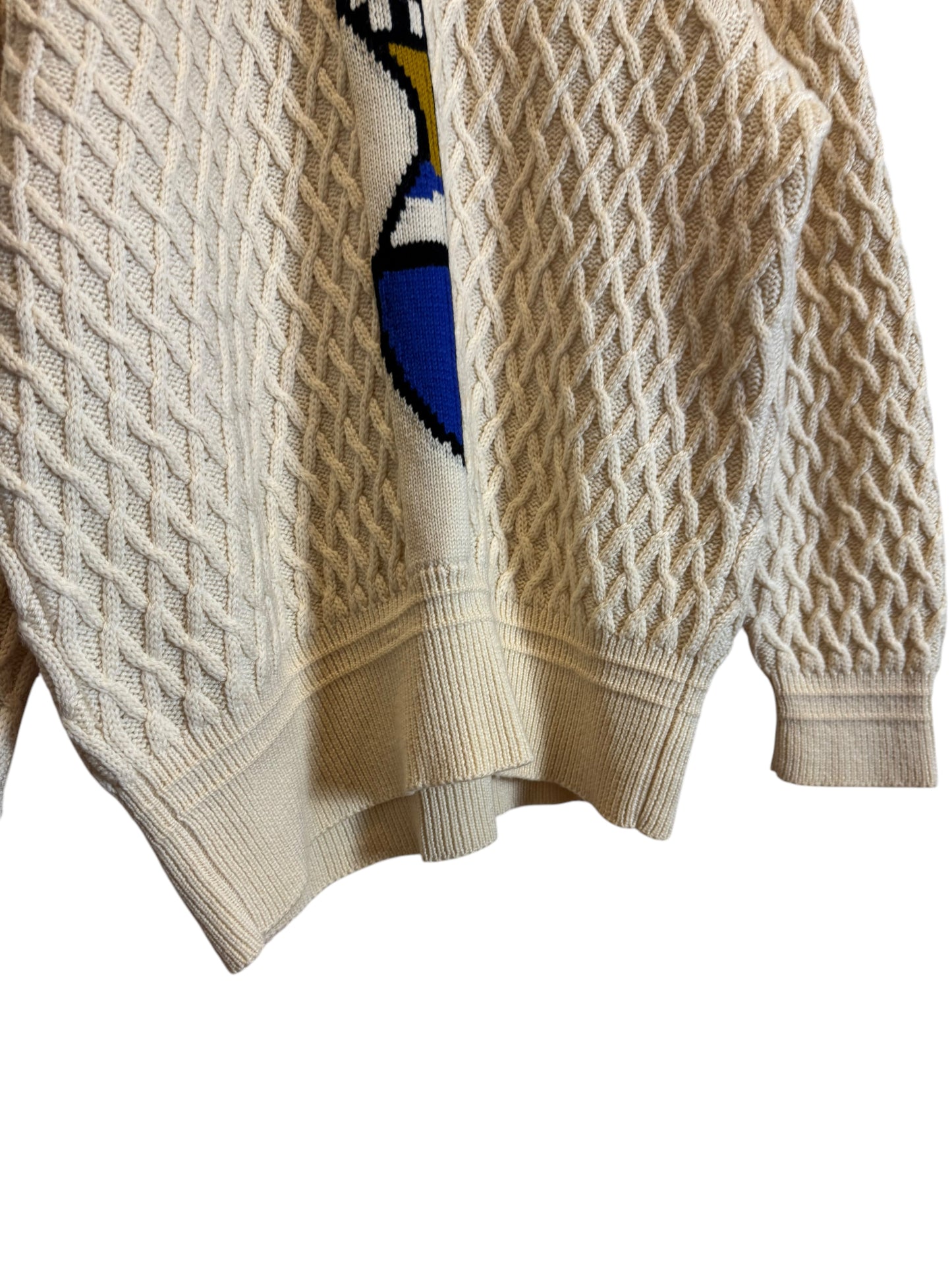 Maglione Gianni Versace Vintage in Lana, Lavorazione Intrecciata, Collo Alto (XL)