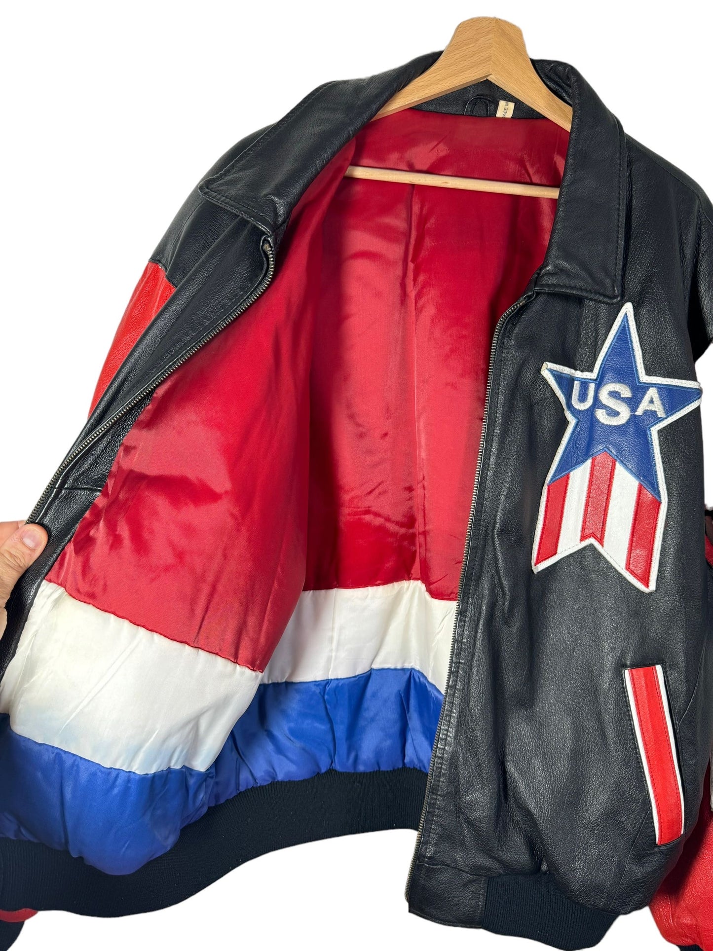 Giacca in pelle vintage Michael Hoban (XL)