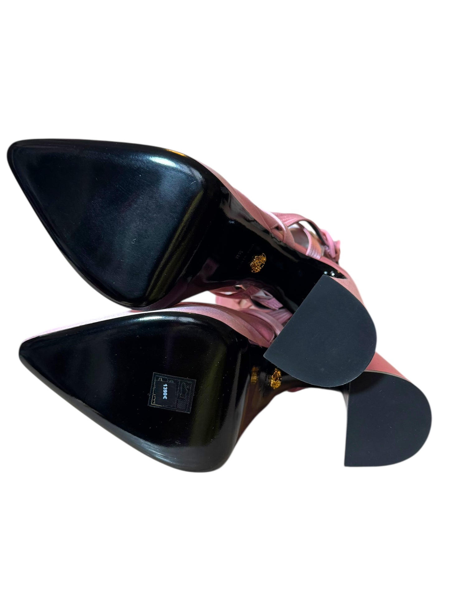 Sandali platform Versace in raso rosa – Modello Medusa Aevitas – Taglia 38 – Made in Italy