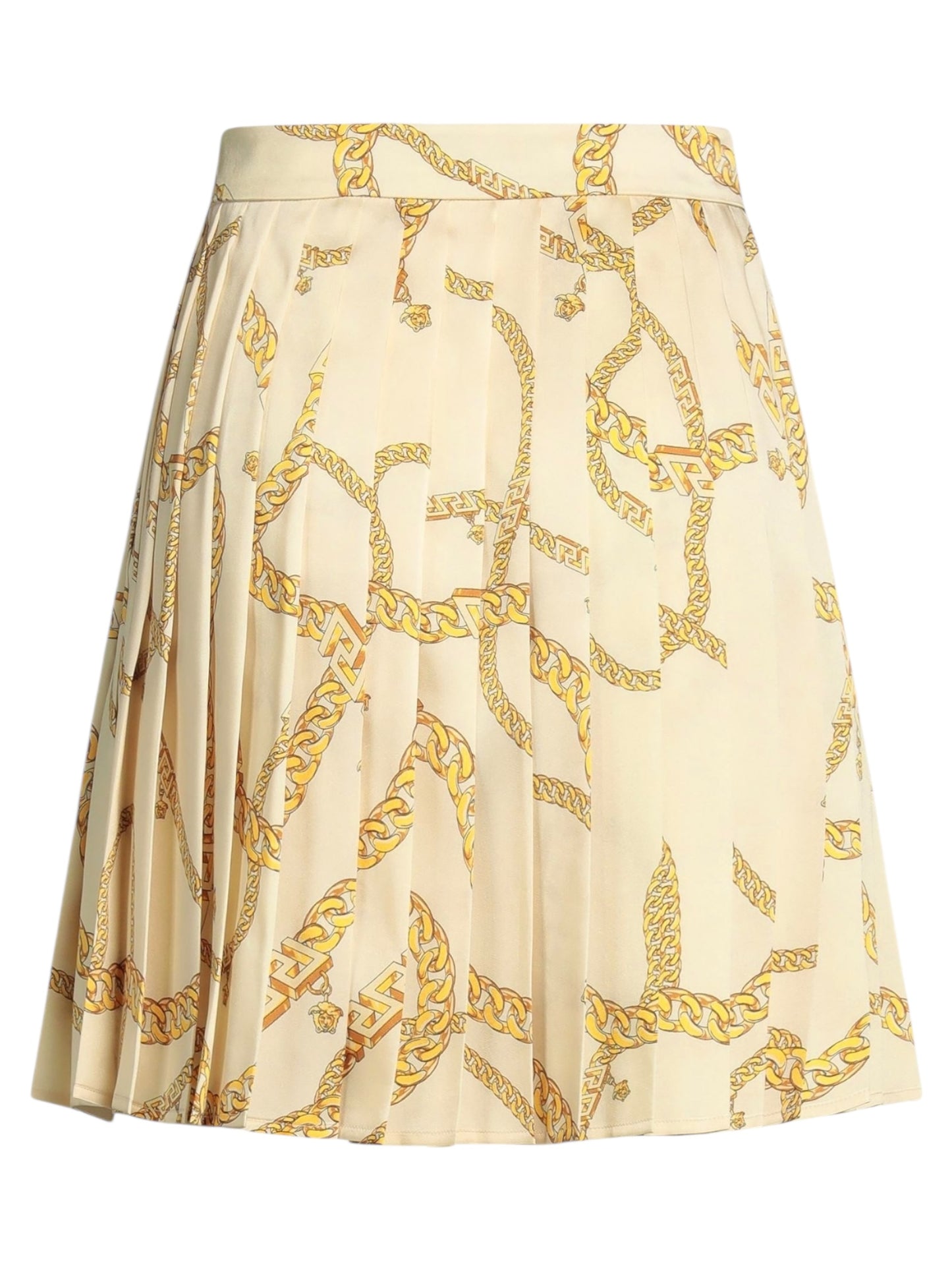 Gonna plissé VERSACE donna taglia 46 stampa catene oro