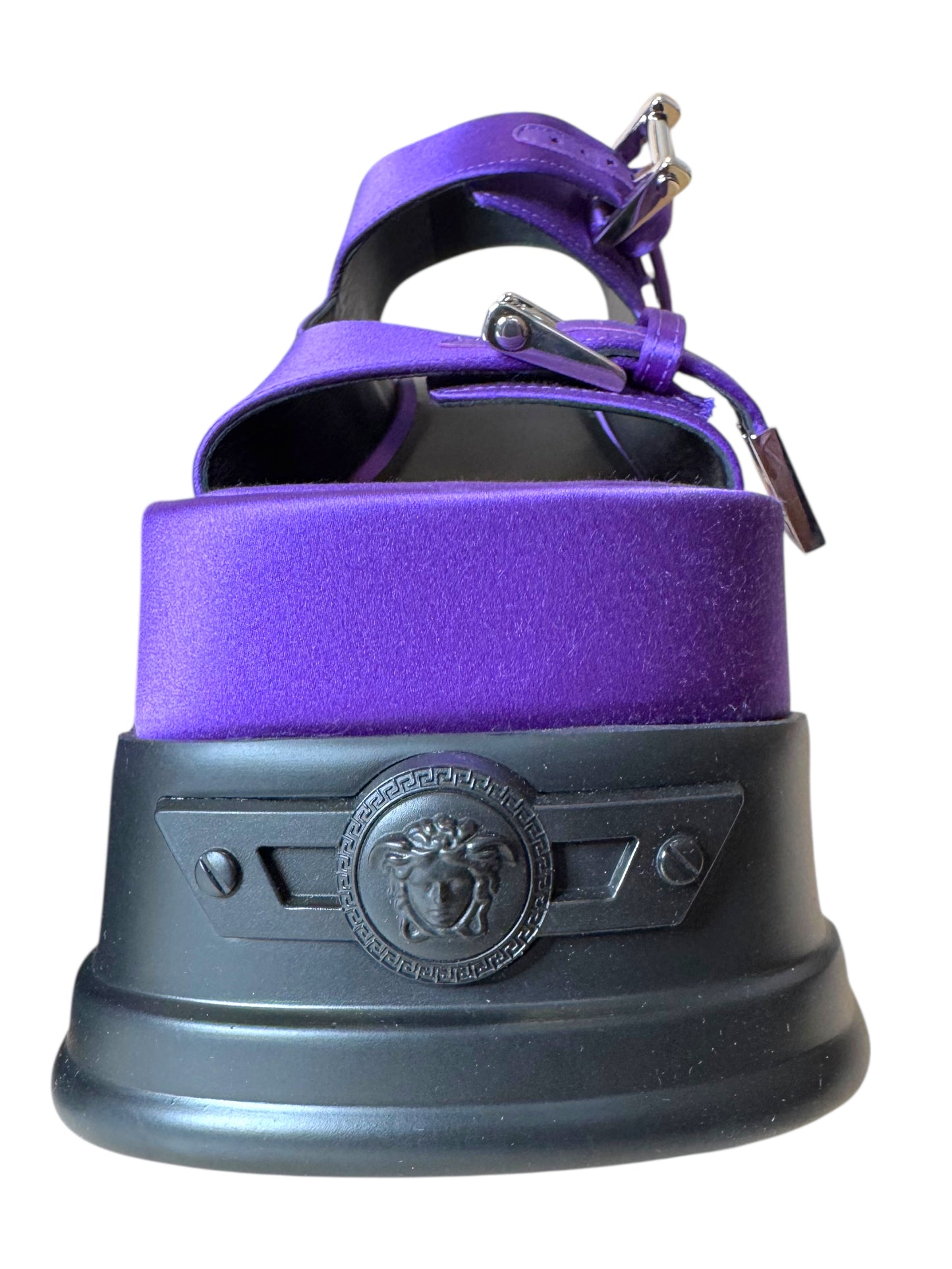 Versace Sandali Platform Viola Satinati Medusa - Taglia 40