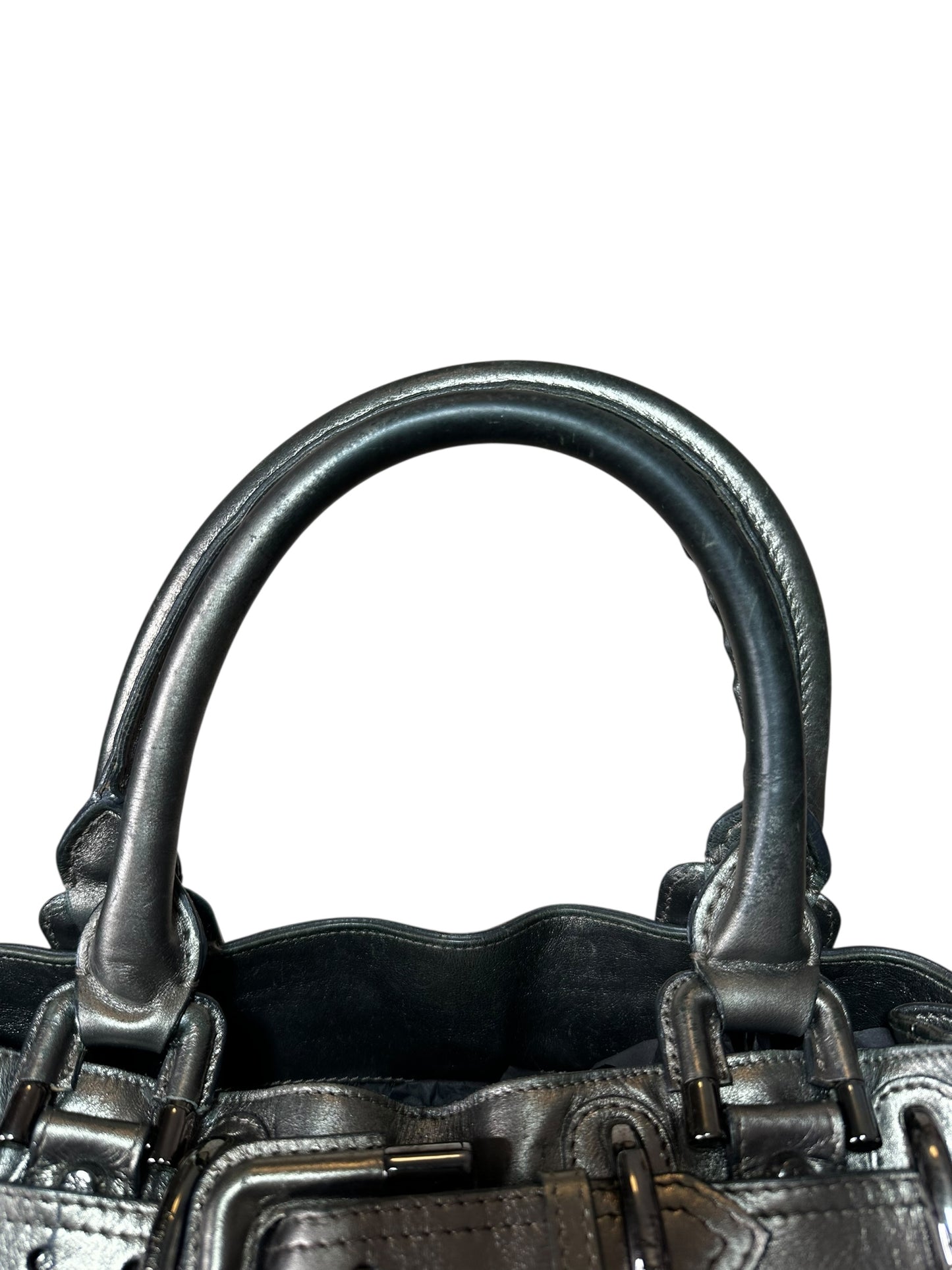 Burberry borsa in pelle metallizzata