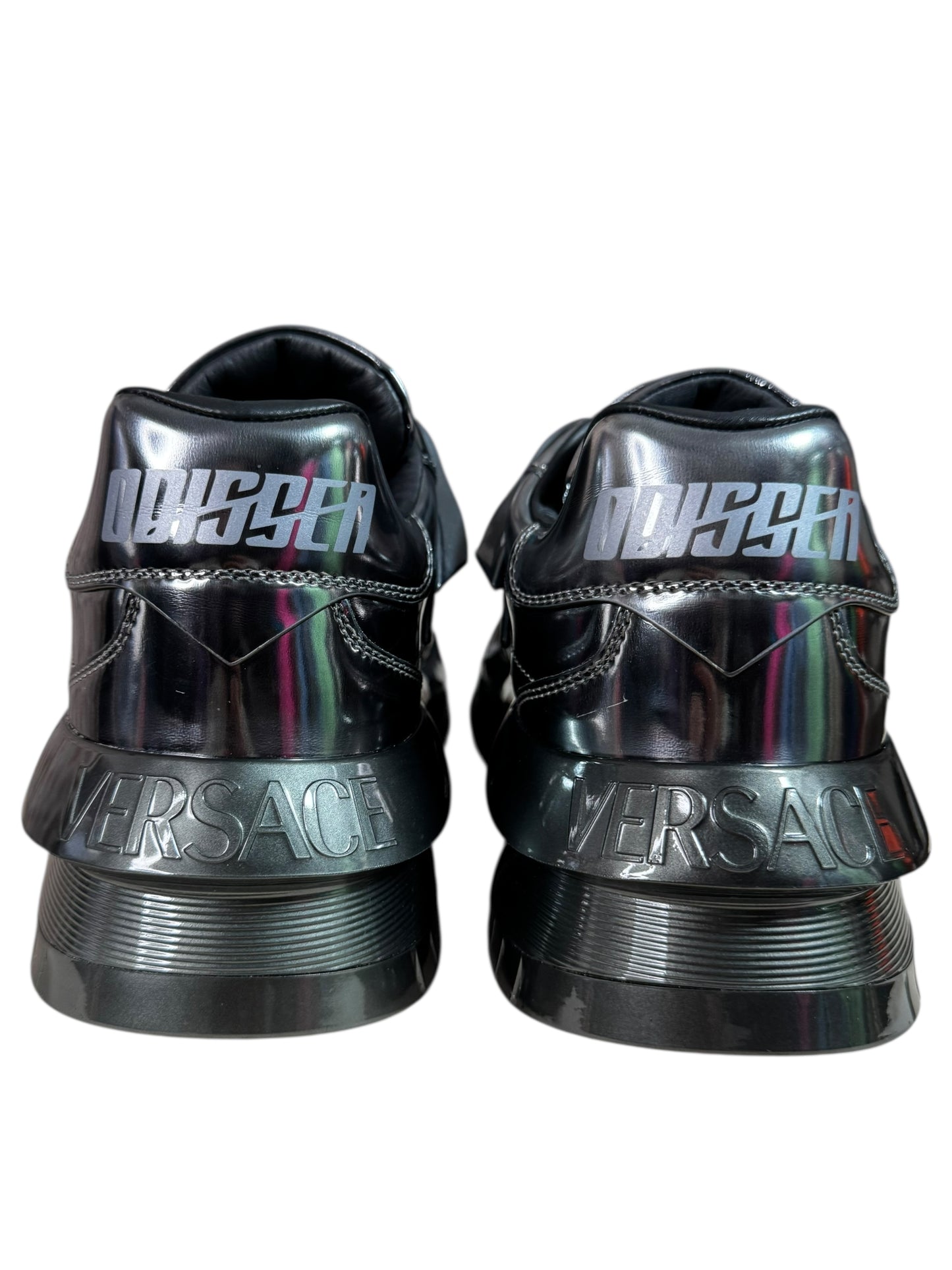 Versace Odissea sneakers grigio scuro metallizzato con logo Medusa 3D – IT 42