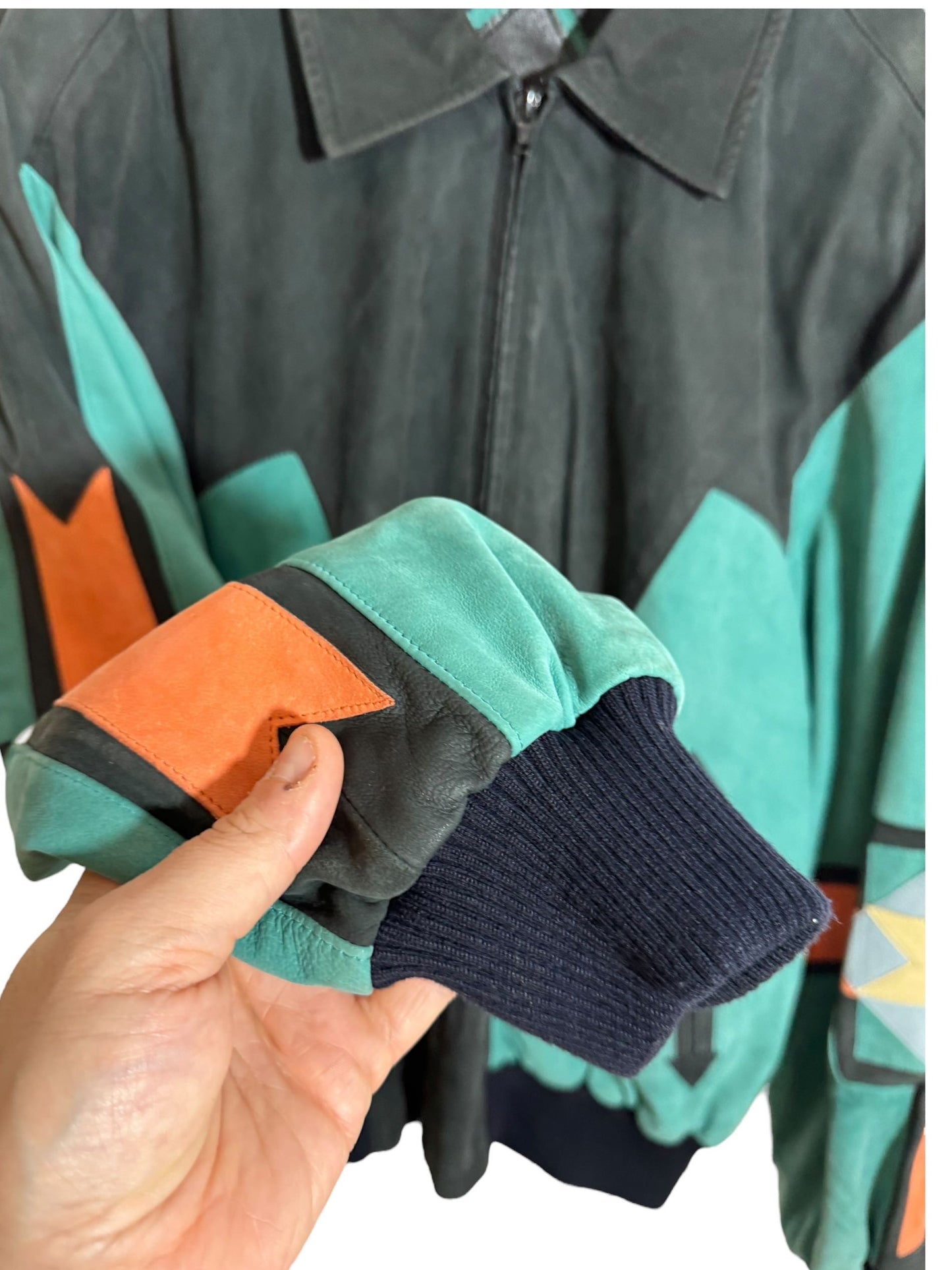 Giacca in pelle vintage Michael Hoban (XL)