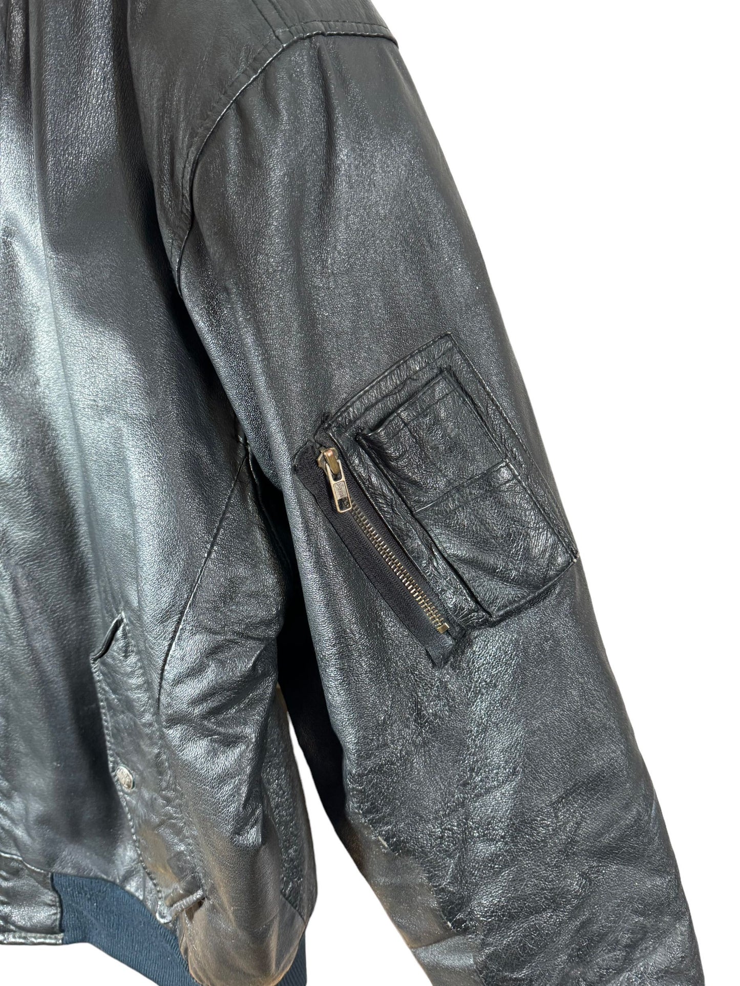 Giacca in pelle vintage Michael Hoban (XL)