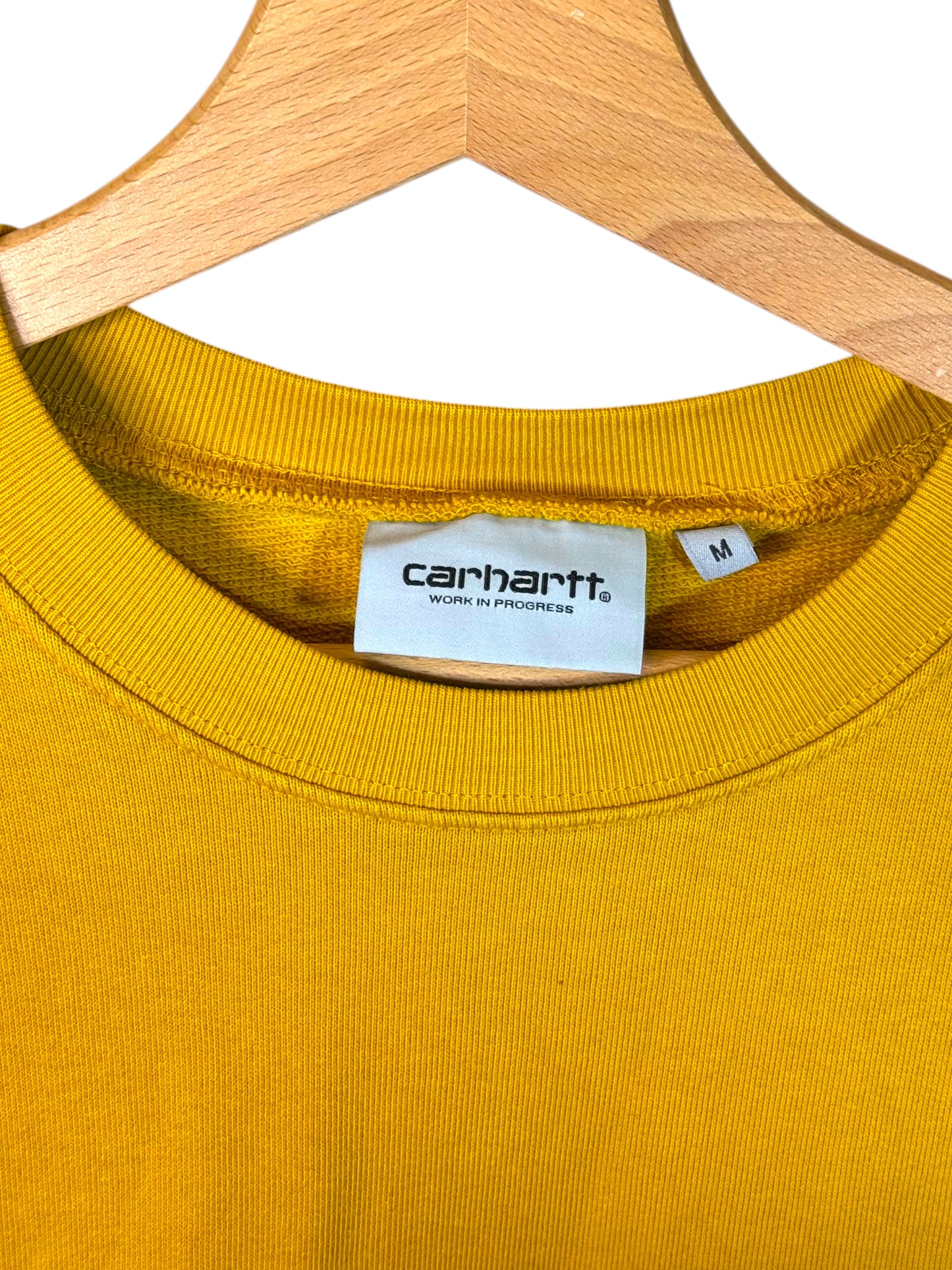 Felpa Carhartt WIP University Sweat gialla con logo frontale Taglia M