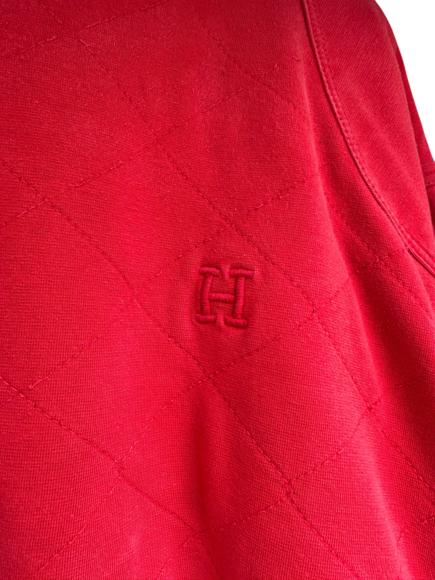 Felpa Hermès Paris vintage rossa trapuntata – Made in France – Taglia L