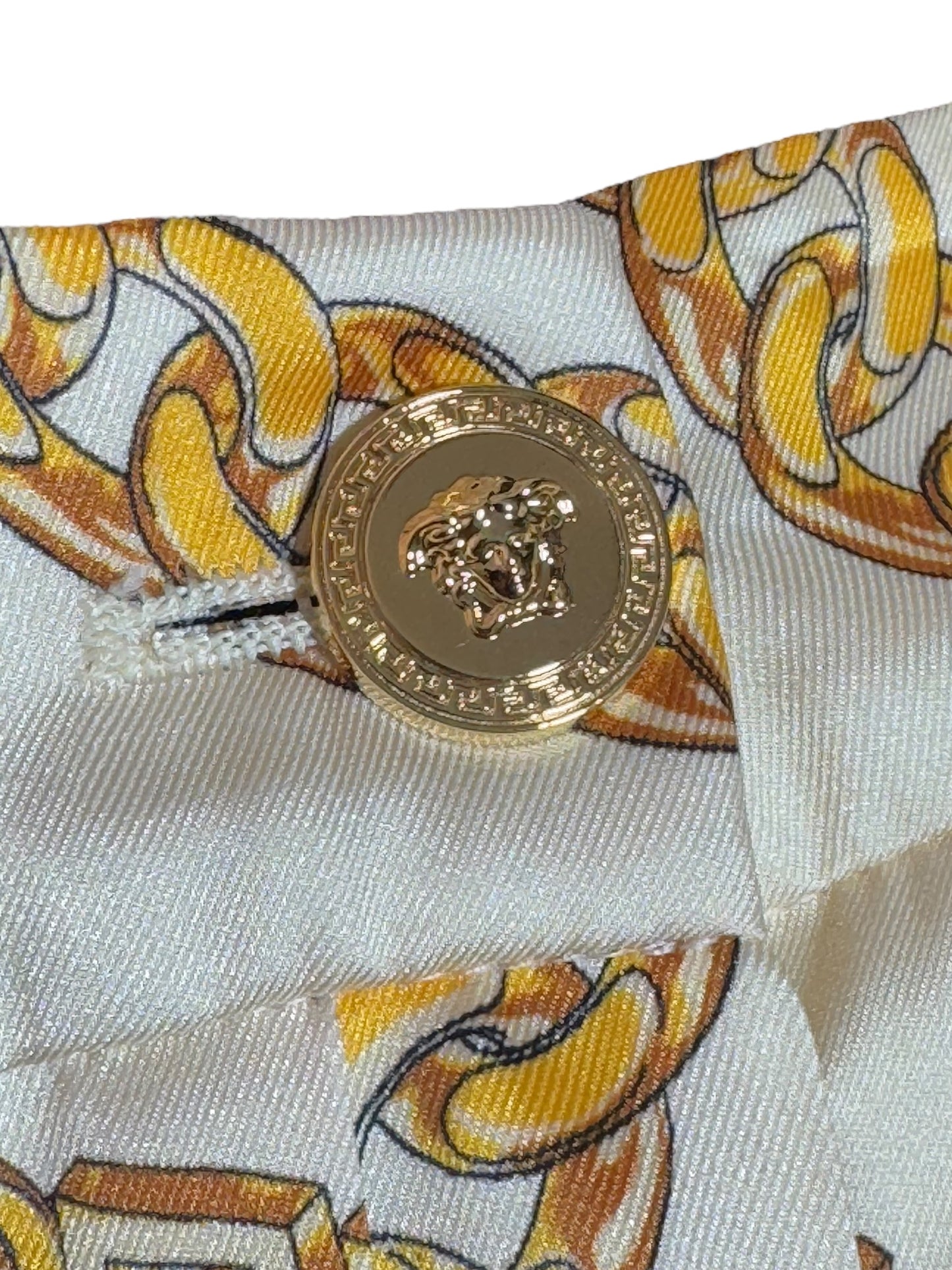 Gonna plissé VERSACE donna taglia 46 stampa catene oro
