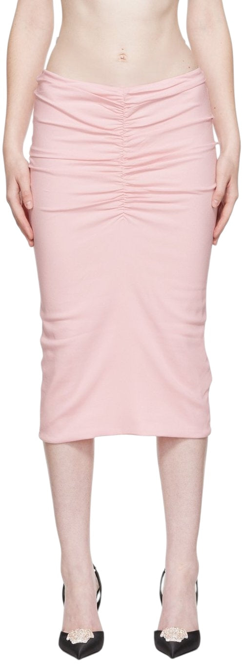 Gonna Tubino VERSACE Rosa Cipria con Drappeggio