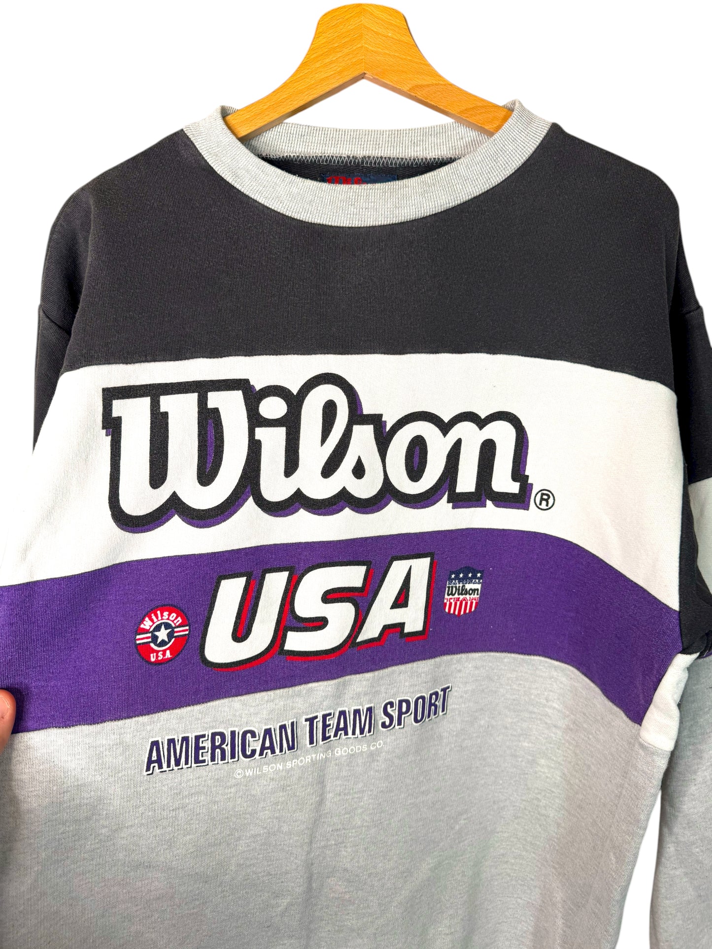 Felpa vintage Wilson USA American Team Sport anni ’90, XL