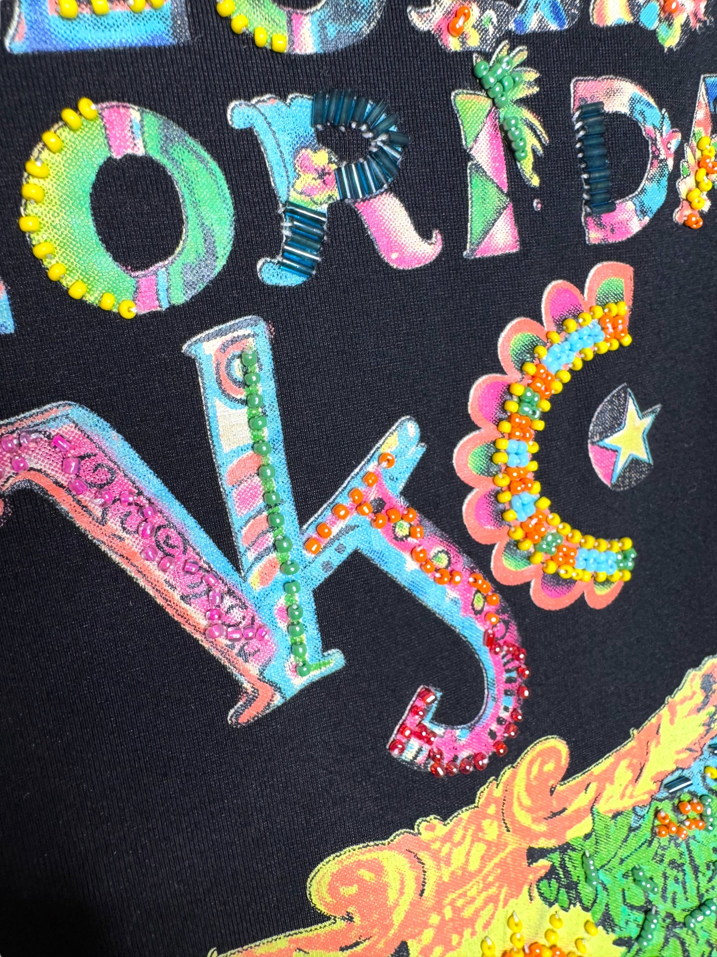 T-shirt vintage Versace “Aloha Florida” taglia M con perline